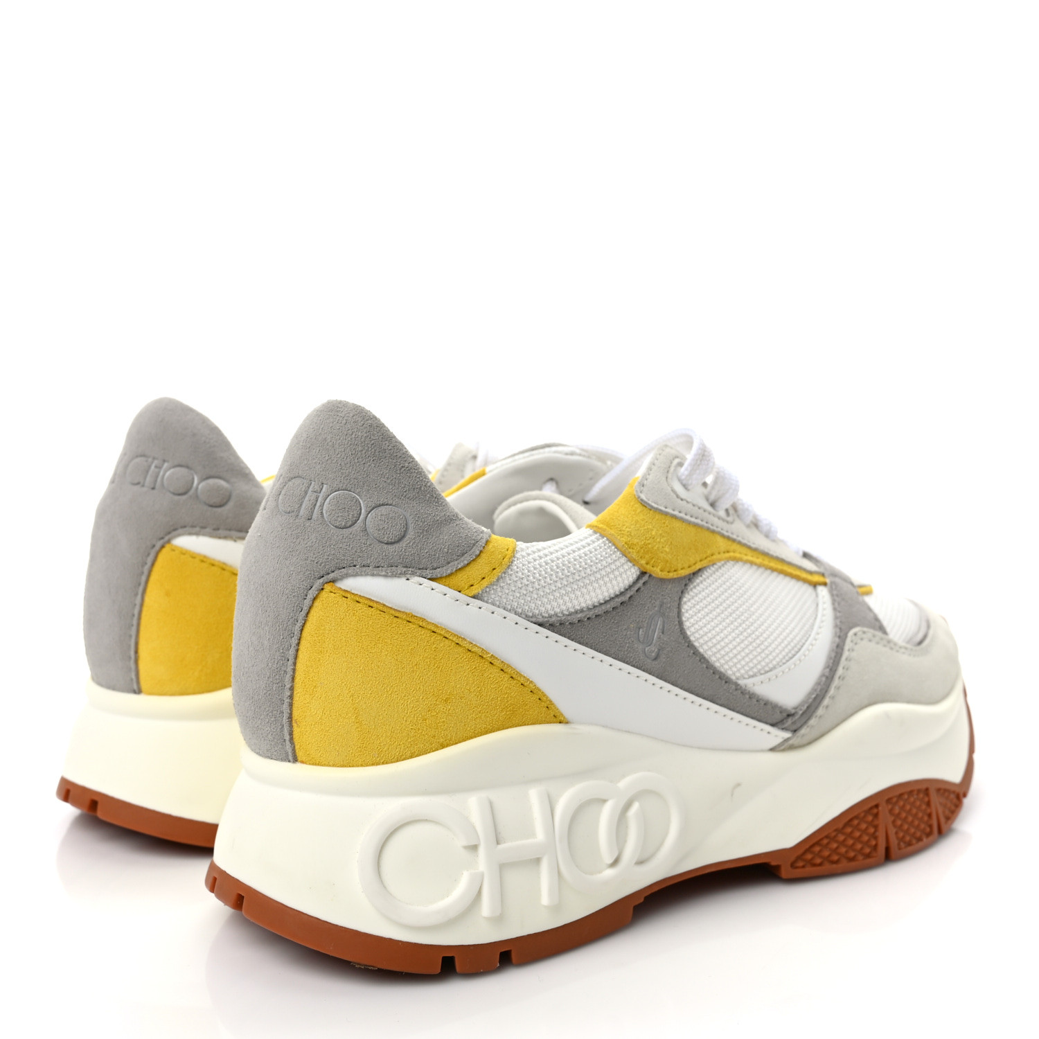 JIMMY CHOO Nappa Mesh Suede Womens Landon Low Top Sneakers