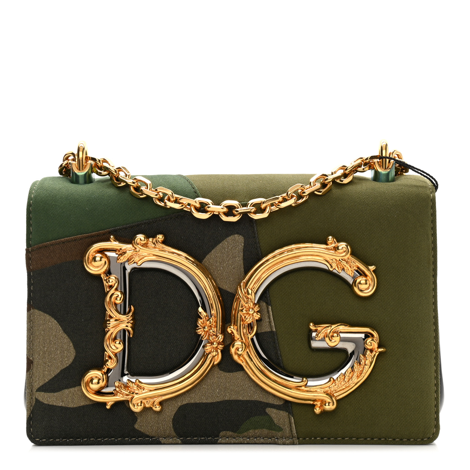 Dolce&Gabbana■DG ガールズバッグ カモフラージュパッチワーク DOLCE & GABBANA Cotton Camouflage Patchwork DG Girls