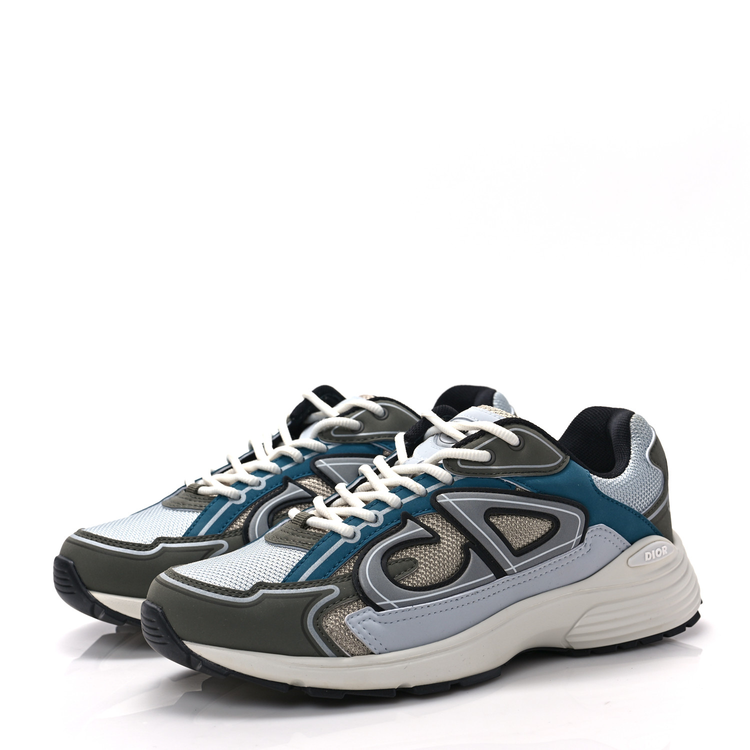 CHRISTIAN DIOR Technical Mesh Calfskin B30 Sneakers 39 White
