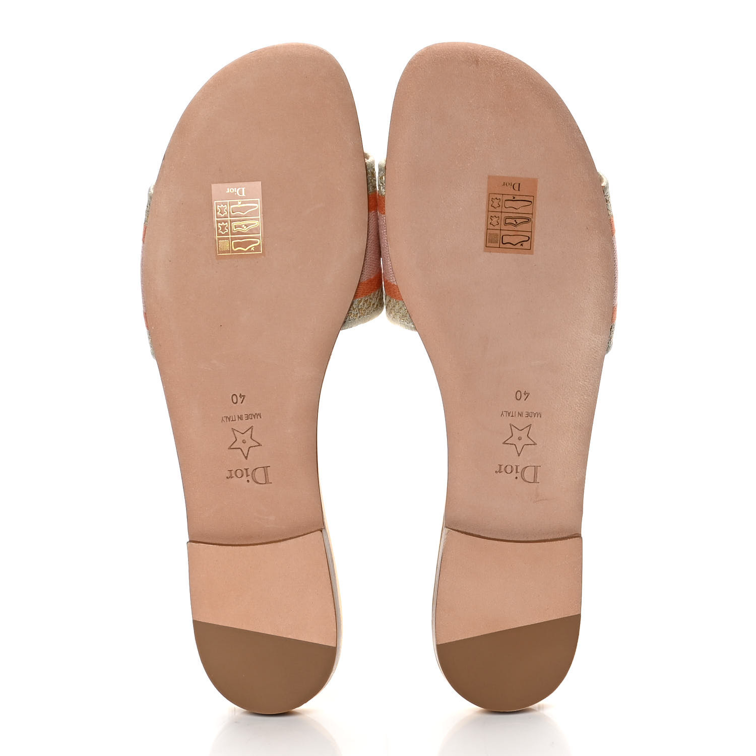 CHRISTIAN DIOR Cotton Embroidered Dway Mules Slide Sandals