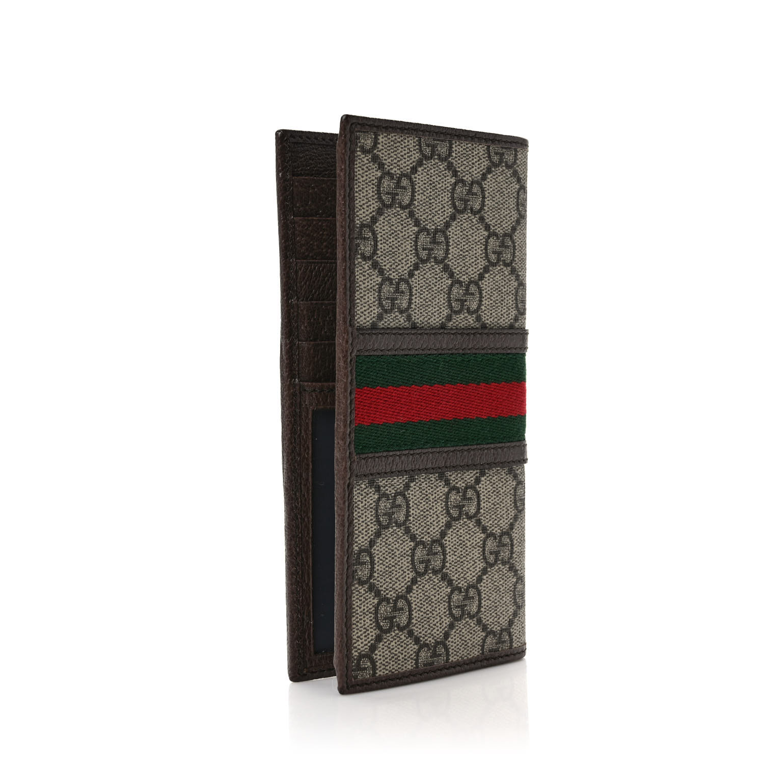 GUCCI GG Supreme Monogram Web Mens Ophidia Long Wallet Beige