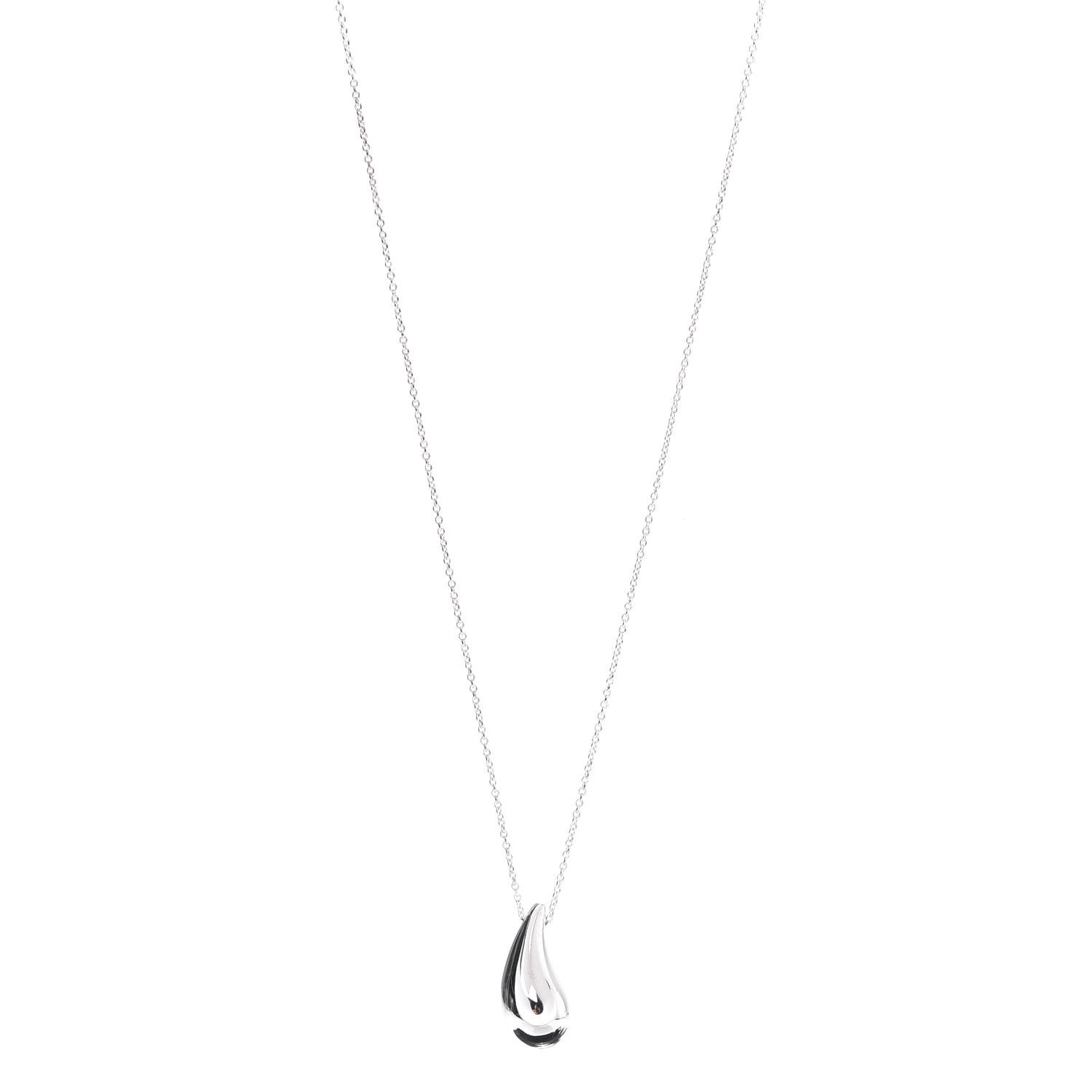 TIFFANY Sterling Silver 22mm Elsa Peretti Teardrop Pendant