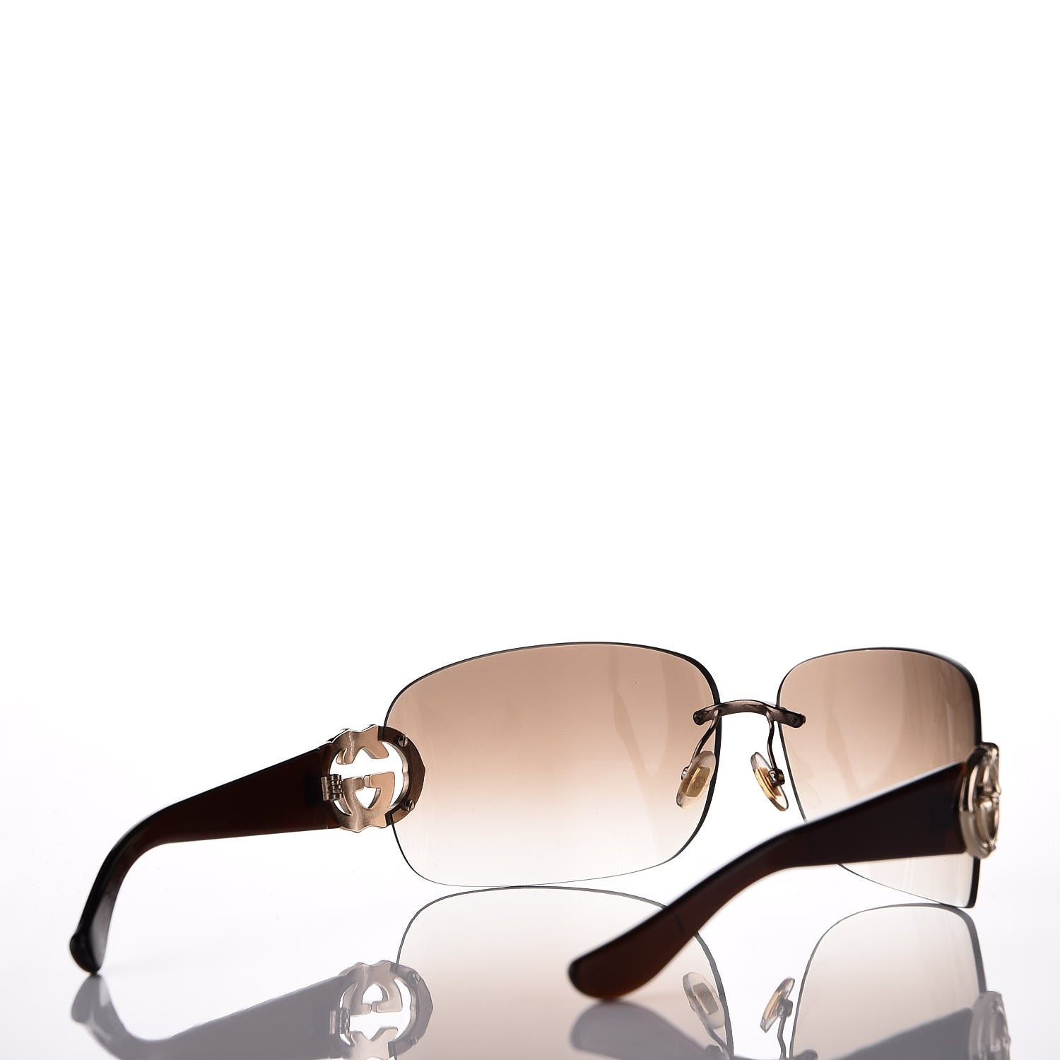 GUCCI Frameless Interlocking GG Sunglasses 2833/S Brown