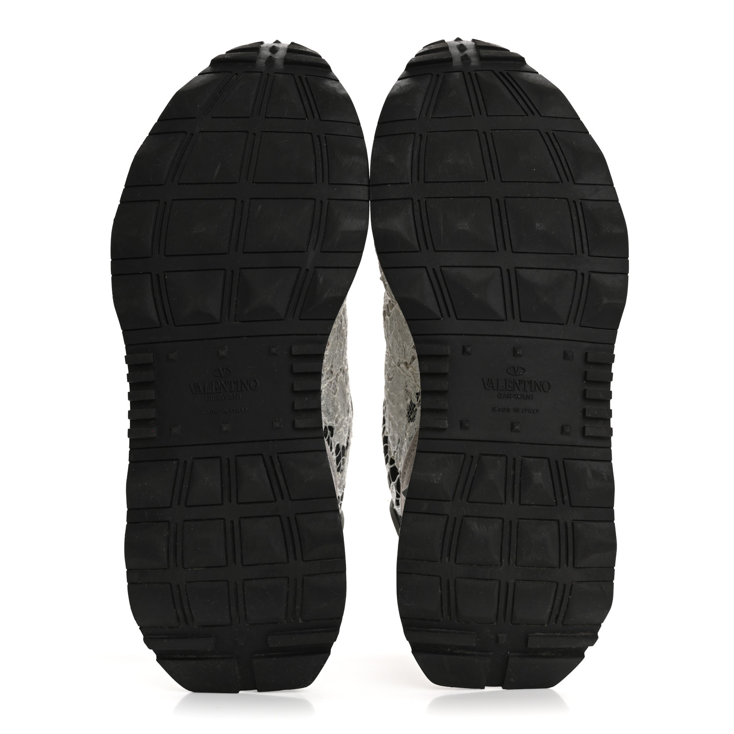 フォンテーヌVALANPREMIUM VALENTINO GARAVANI Metallic Calfskin Lace Mesh Lacerunner