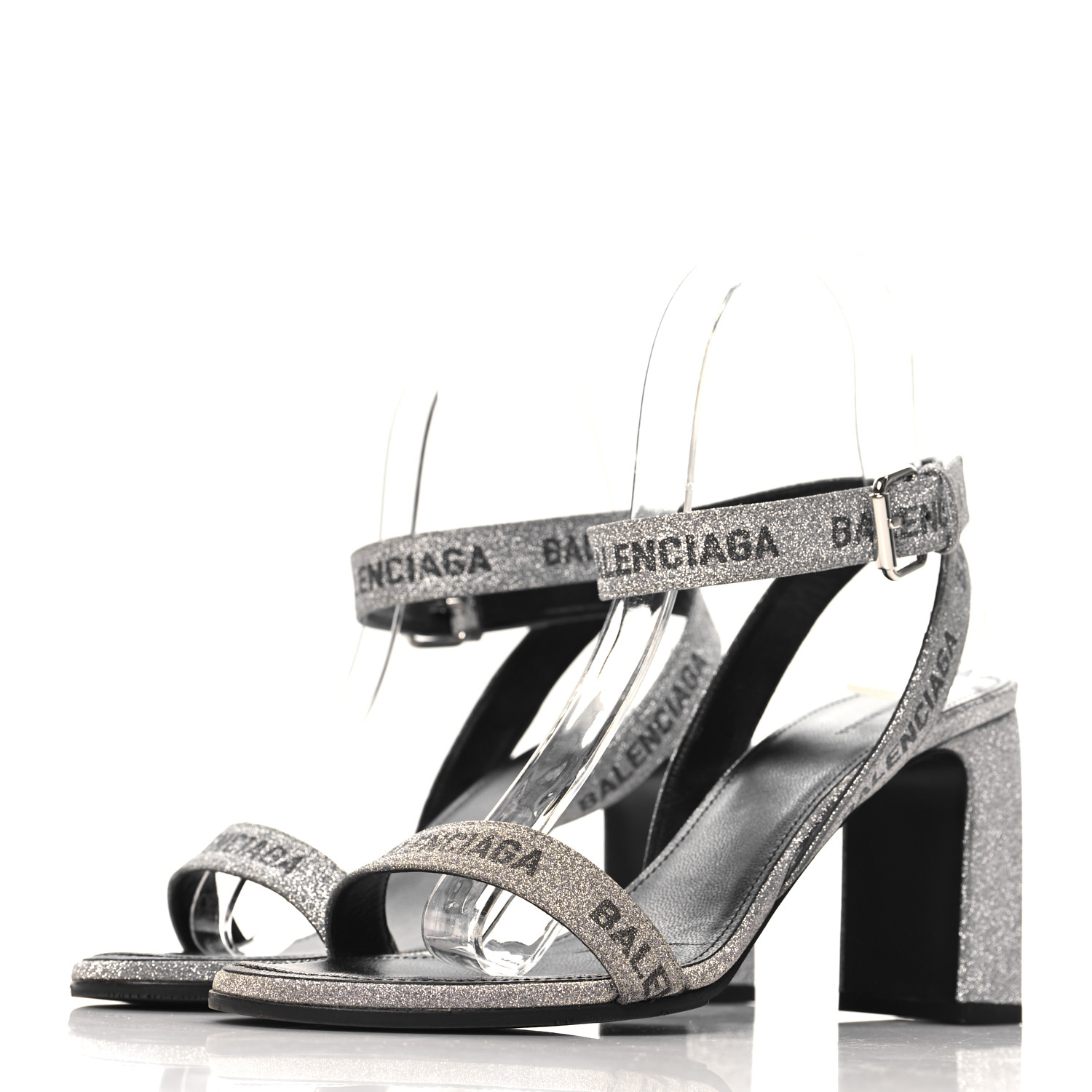 balenciagaミュール Balenciaga M70 Cagole Sandal Heel in Black & Silver | FWRD
