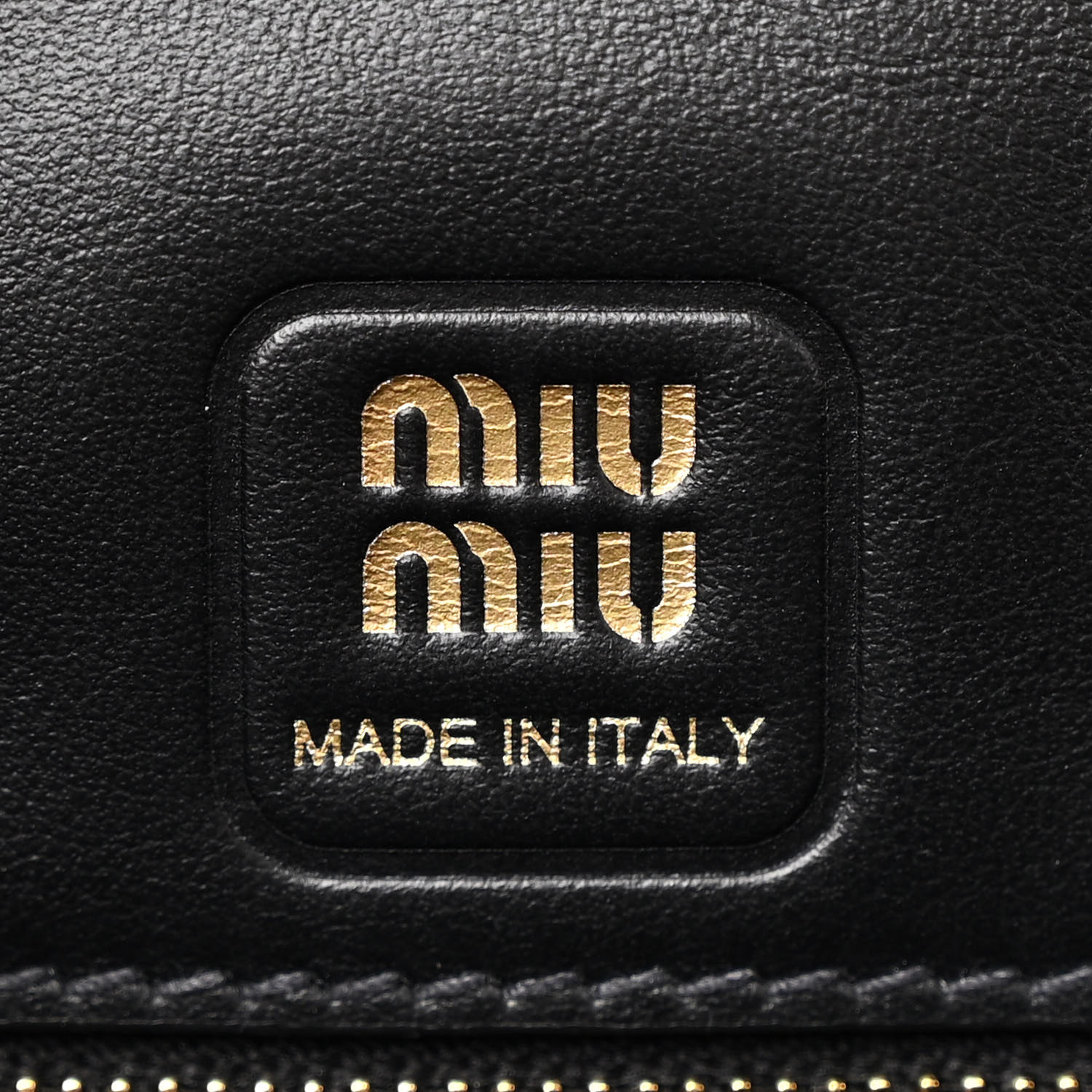 MIU MIU Fine Calf Penny Shoulder Bag Black 1673674