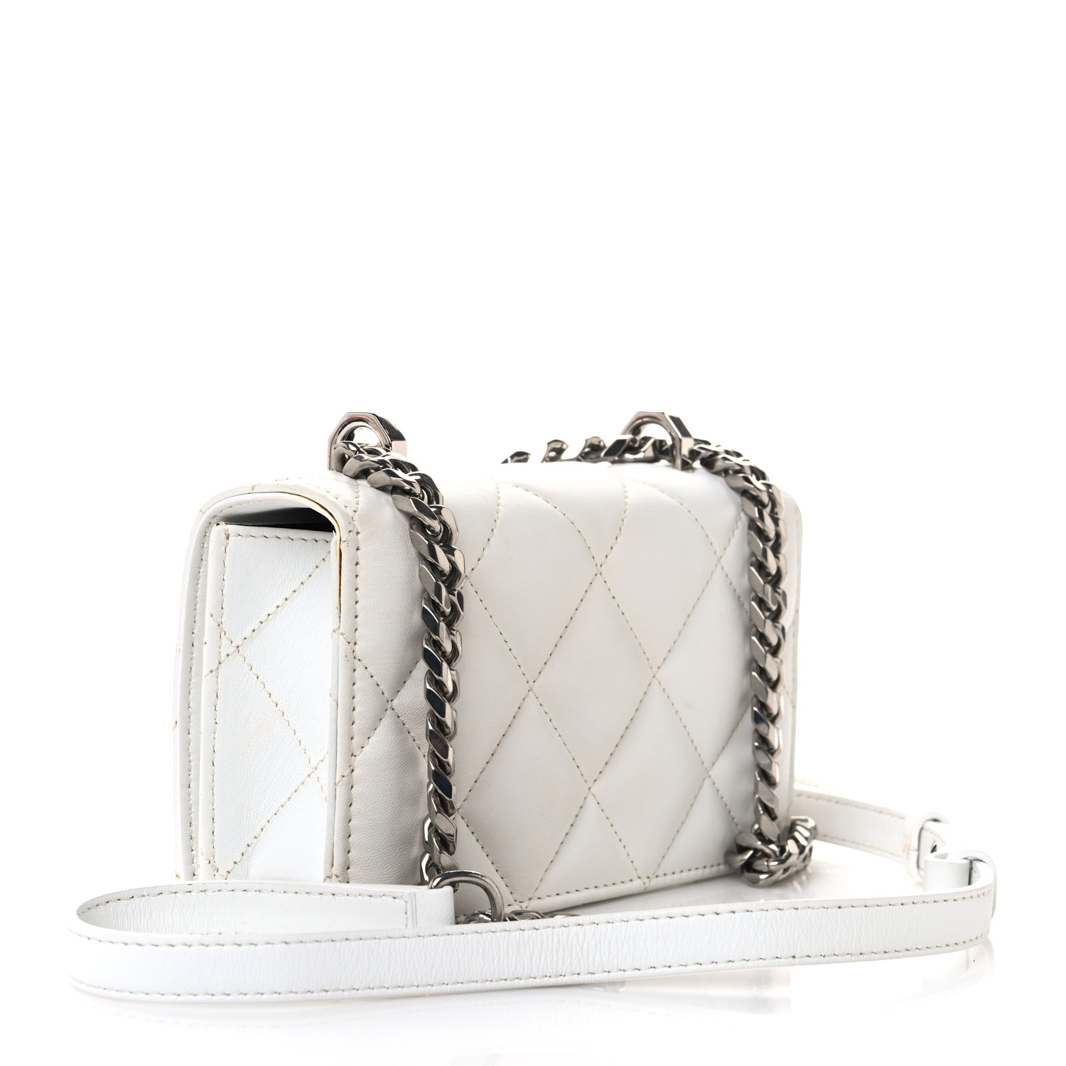 ALEXANDER MCQUEEN Lambskin Quilted Graffiti Skull Knuckle