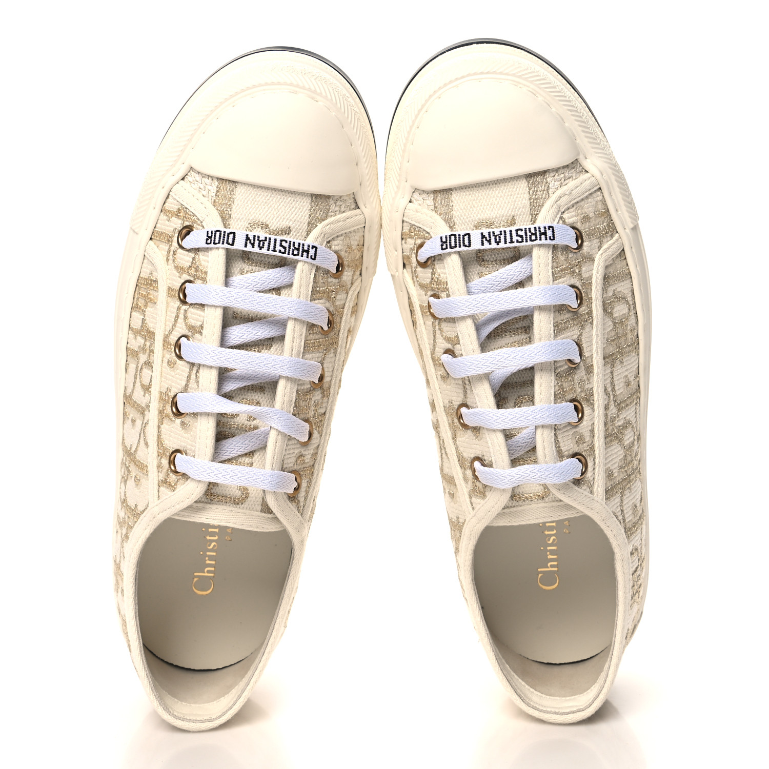 CHRISTIAN DIOR Canvas Lurex Oblique Walk'N'Dior Platform