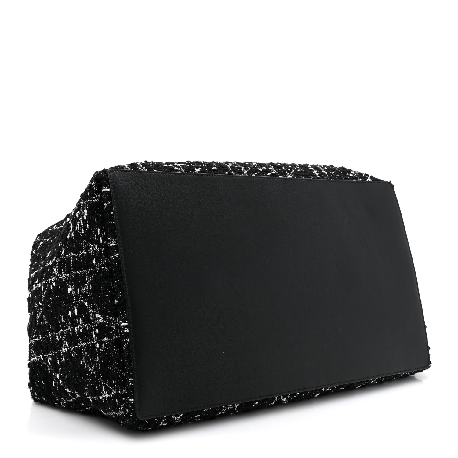 CHRISTIAN DIOR Tweed Cannage Large Toujours Black White