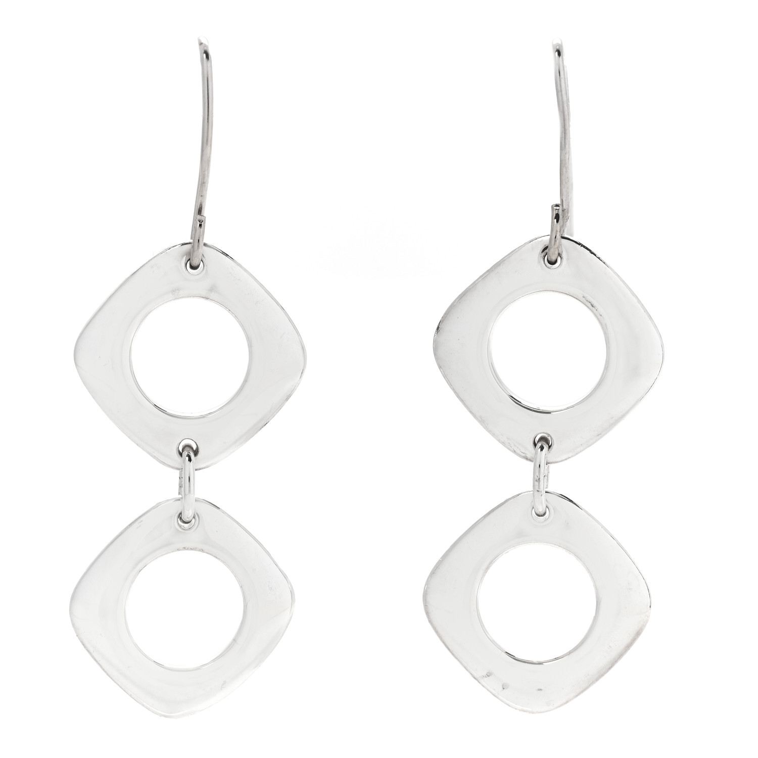 中古　Tiffany(sterling silver)　pierce　保証 TIFFANY Sterling Silver Cushion Square Link Drop Earrings