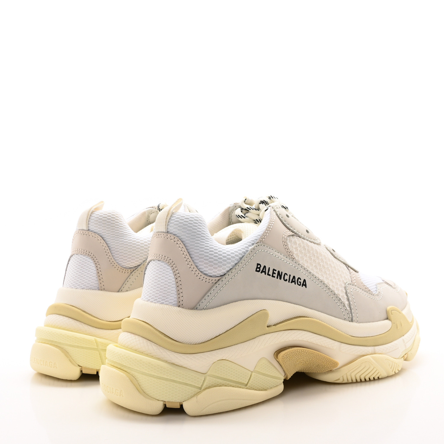 【BALENCIAGA】BAL0128/S WVVS8 55ロ22 135 BALENCIAGA Fabric Mesh Mens Triple S Sneakers 12 White