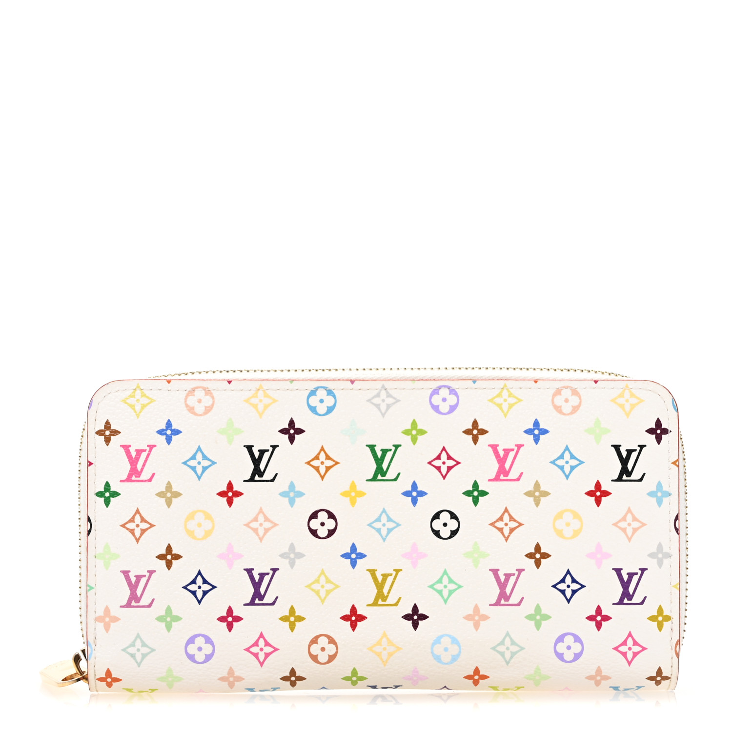 LOUIS VUITTON Monogram Multicolor Zippy Wallet White Litchi