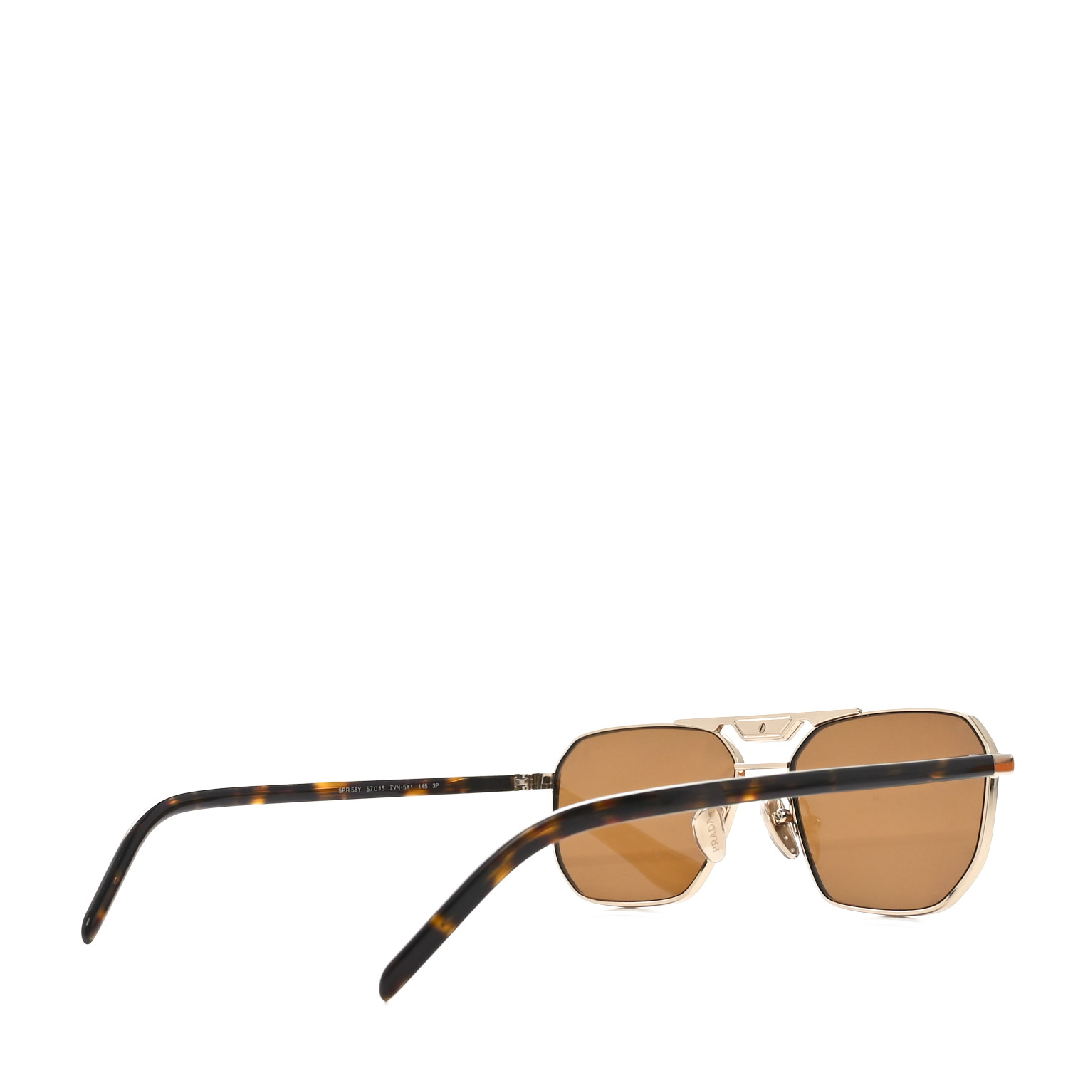 PRADA Metal Logo Sunglasses SPR 58Y Gold Tortoise 1677031