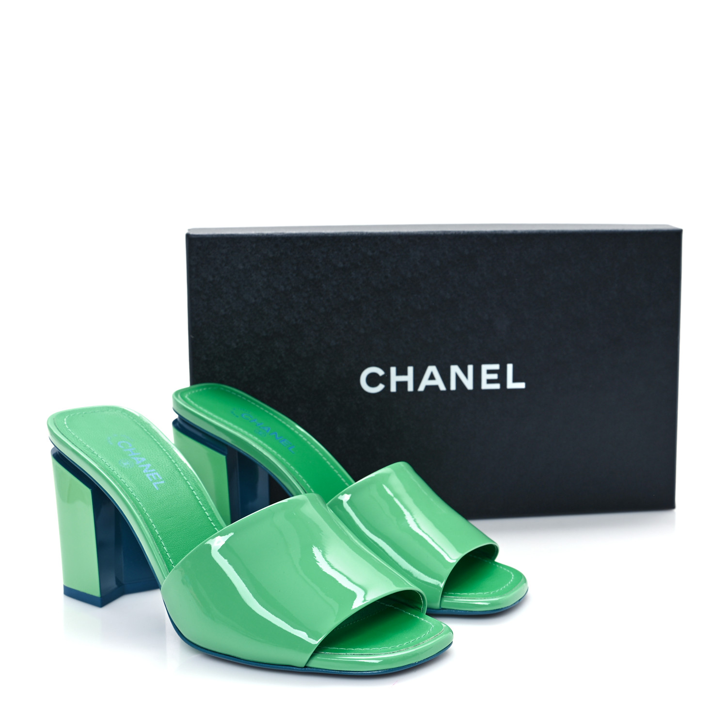 CHANEL ミュール CHANEL Crochet Striped Enamel Camellia Mules Sandals 36.5