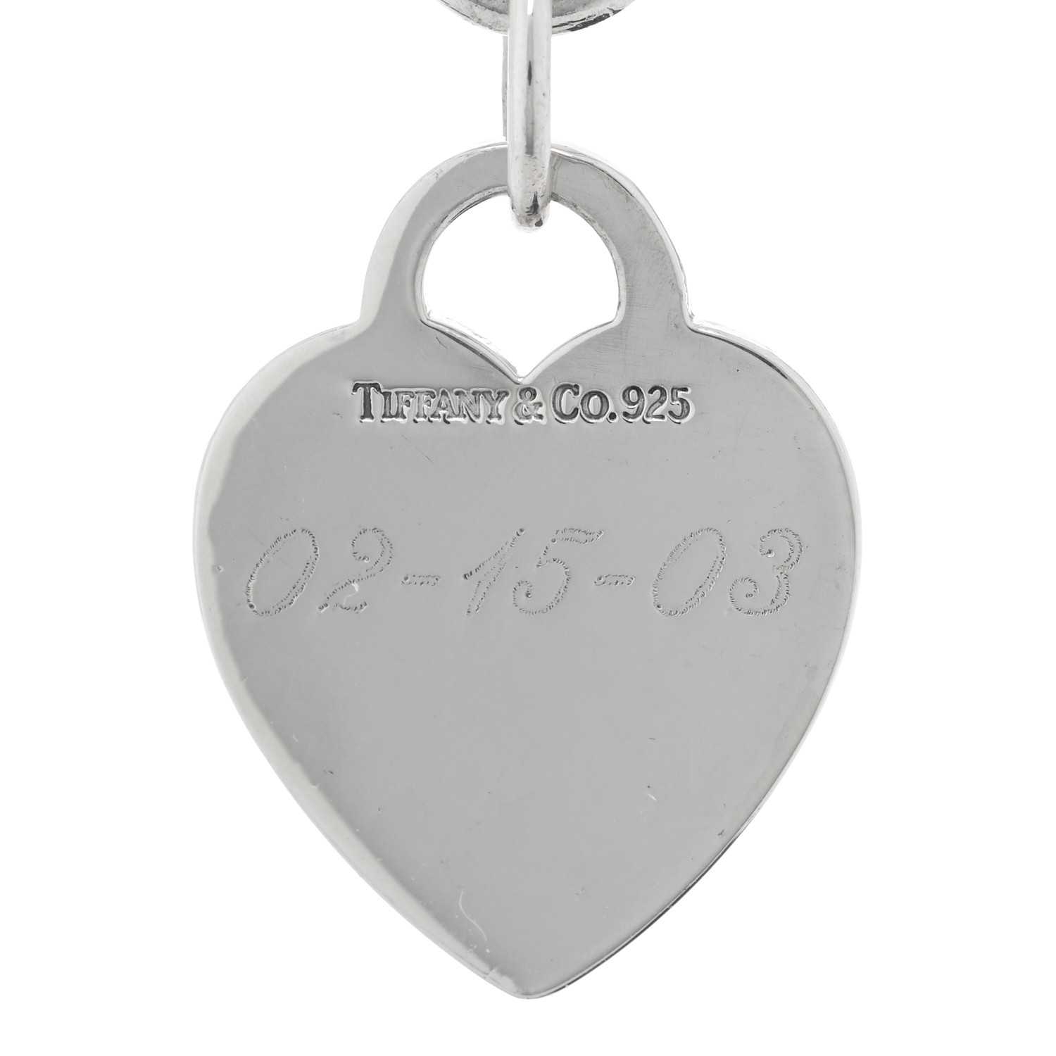 TIFFANY Sterling Silver Heart Tag Charm Bracelet 1676097