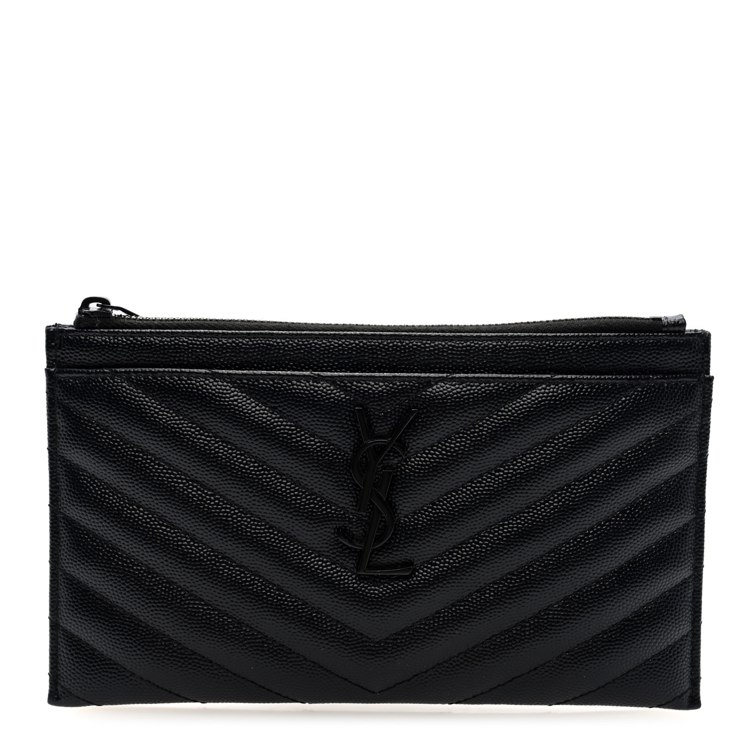 【関税&送料込み】Saint Laurent Pcc(345Y)Mo Grain De Poudr SAINT LAURENT Grain De Poudre Chevron Monogram Monochrome