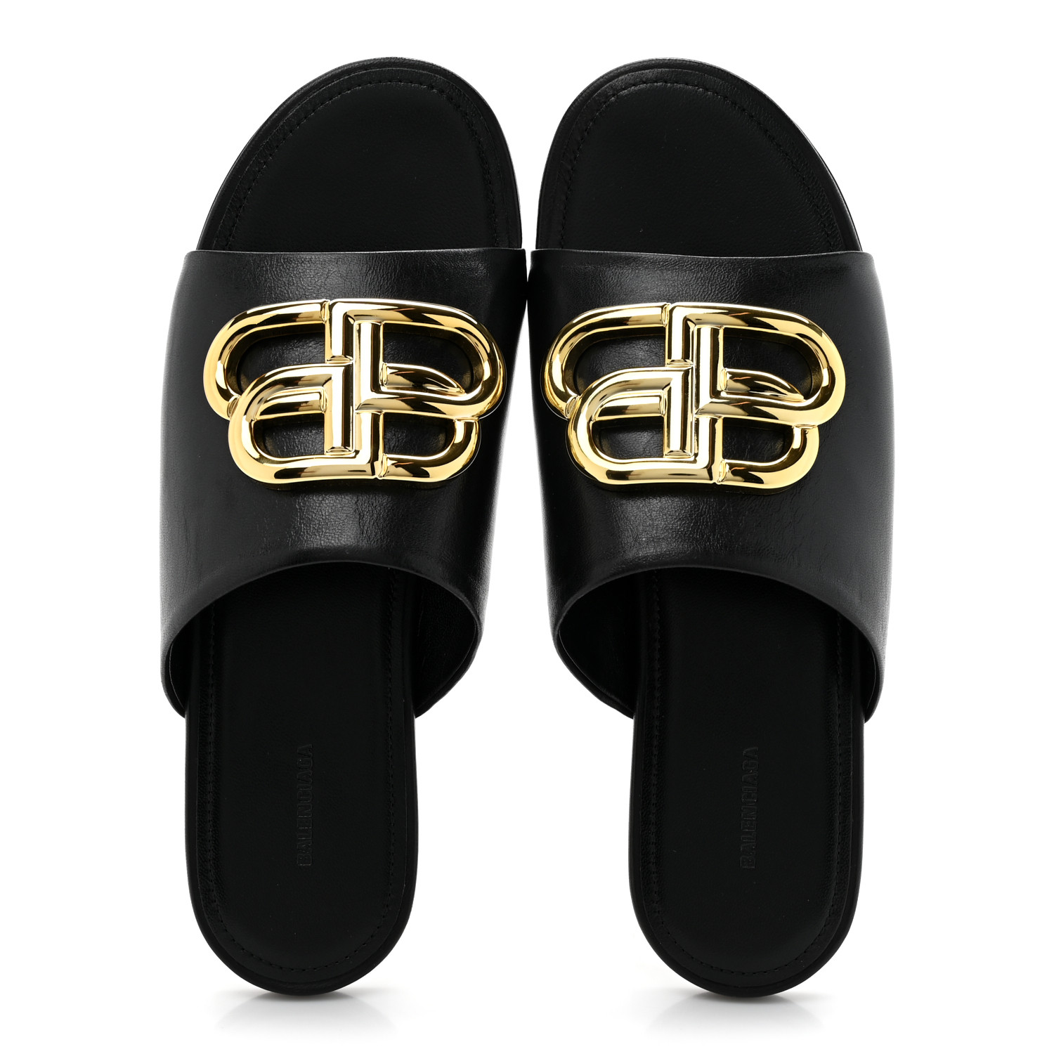サンダル・ミュール BALENCIAGA Black Leather Slippers Balenciaga Slippers | italist
