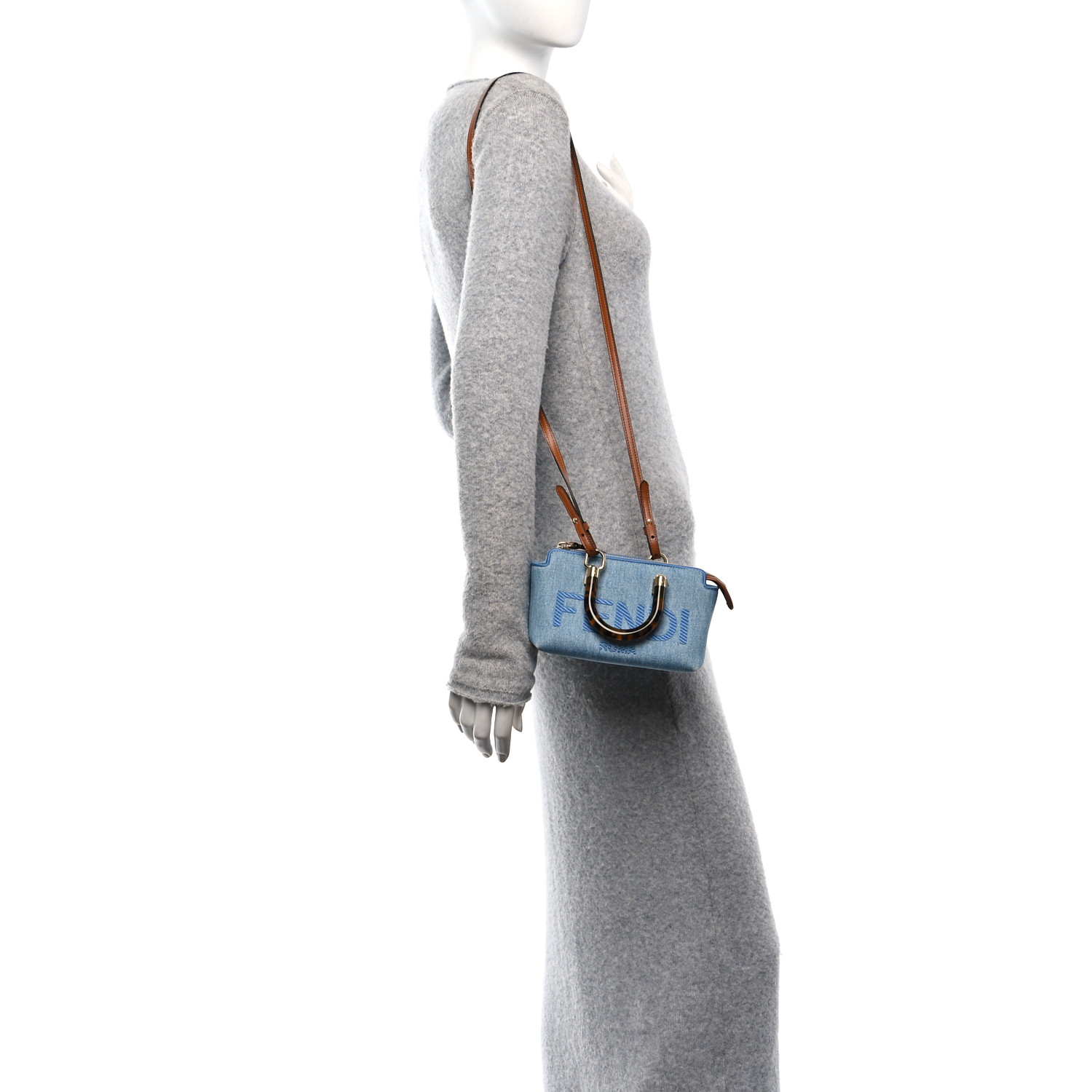 ショルダーバッグ・ポシェット Fendi Embroidered Denim Medium By The Way Crossbody Bag FENDI By The Way Mini Denim Shoulder Bag