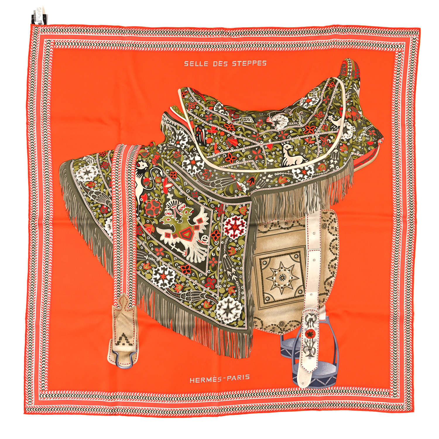 HERMES(エルメス)CARRE 90CM Selle des Steppes Hermes Scarf Selle des Steppes 90 cm silk blue horse saddle