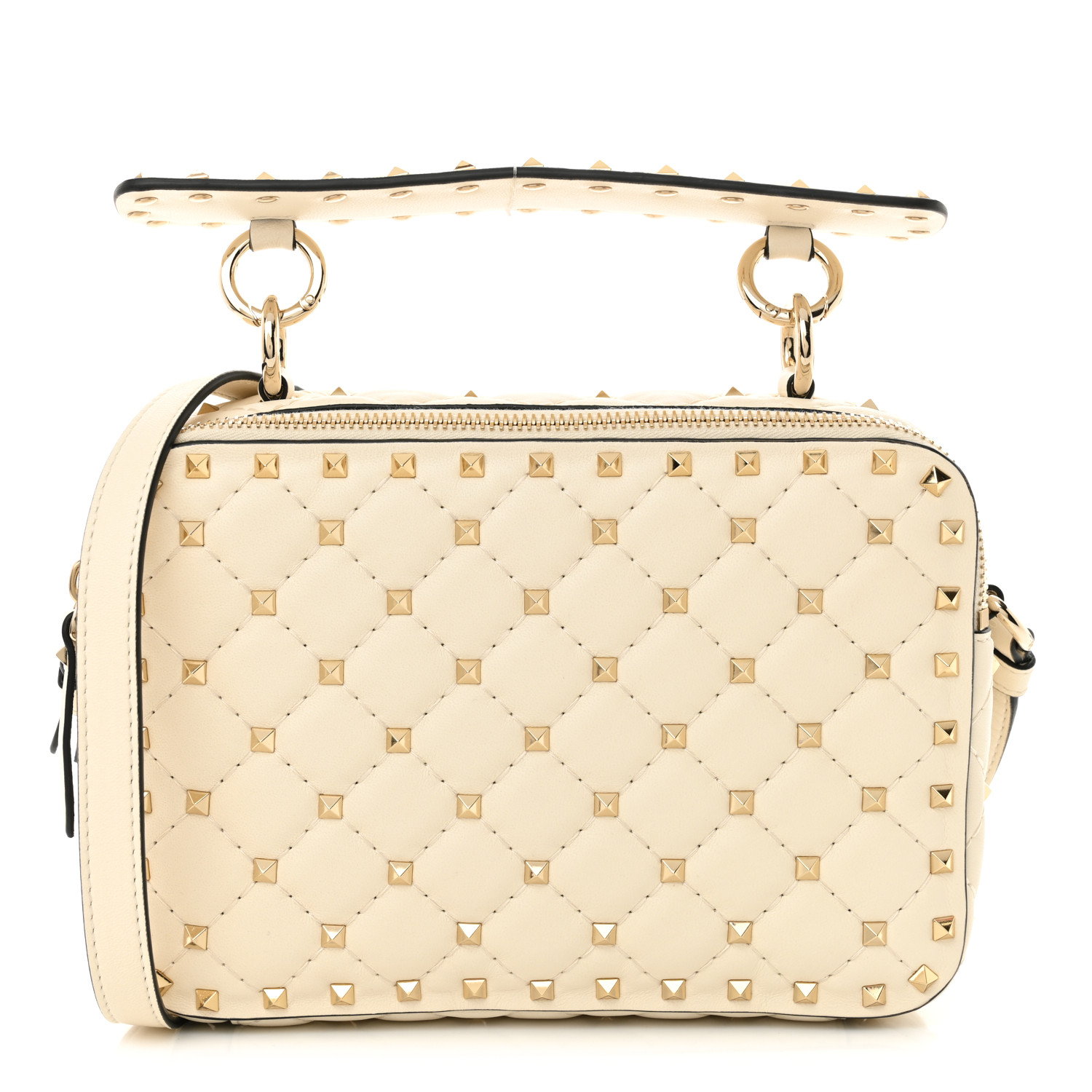 VALENTINO GARAVANI Nappa Rockstud Spike Double Zip Camera