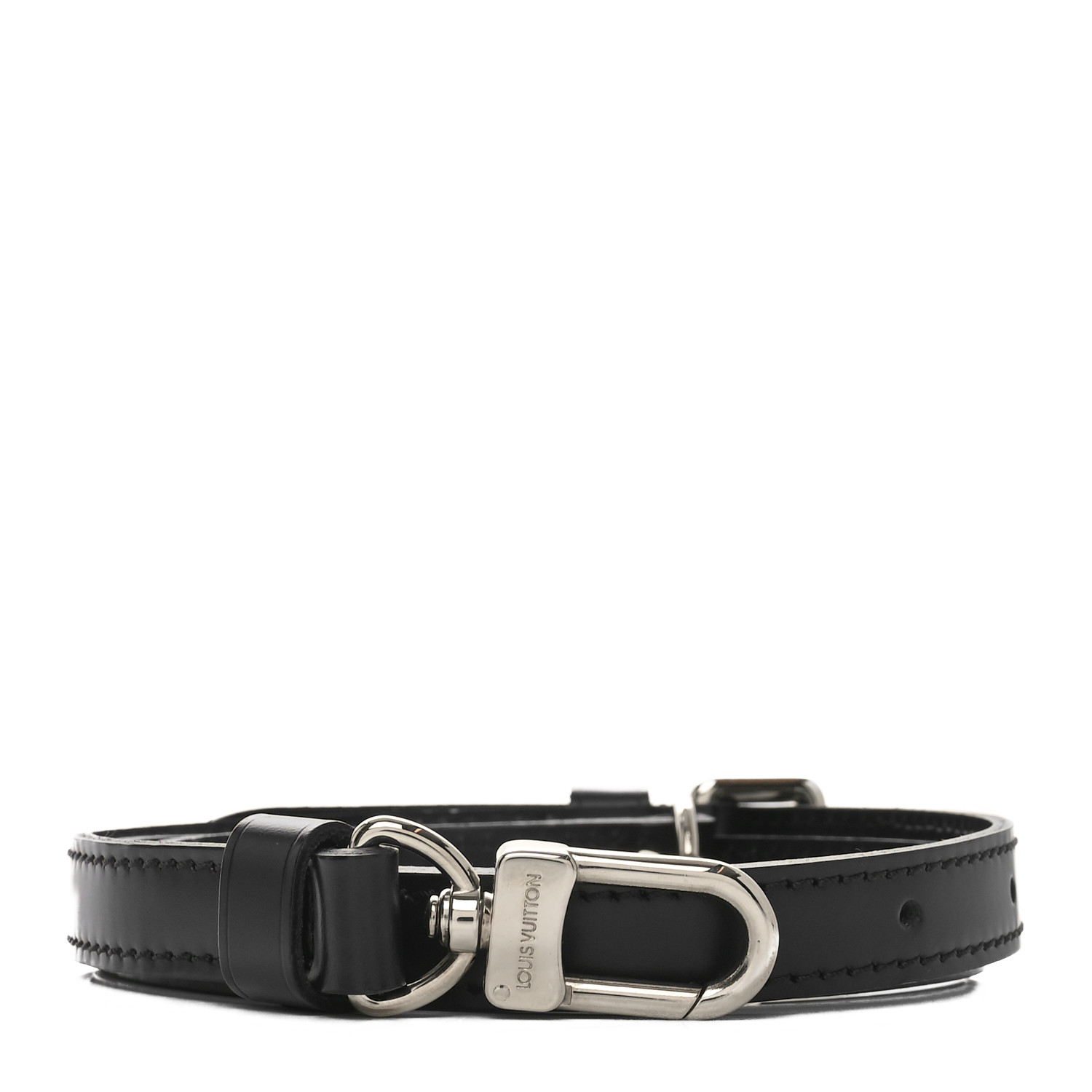 Louis Vuitton 黒 レザー ベルト** LOUIS VUITTON Calfskin 16mm Adjustable Shoulder Strap Black