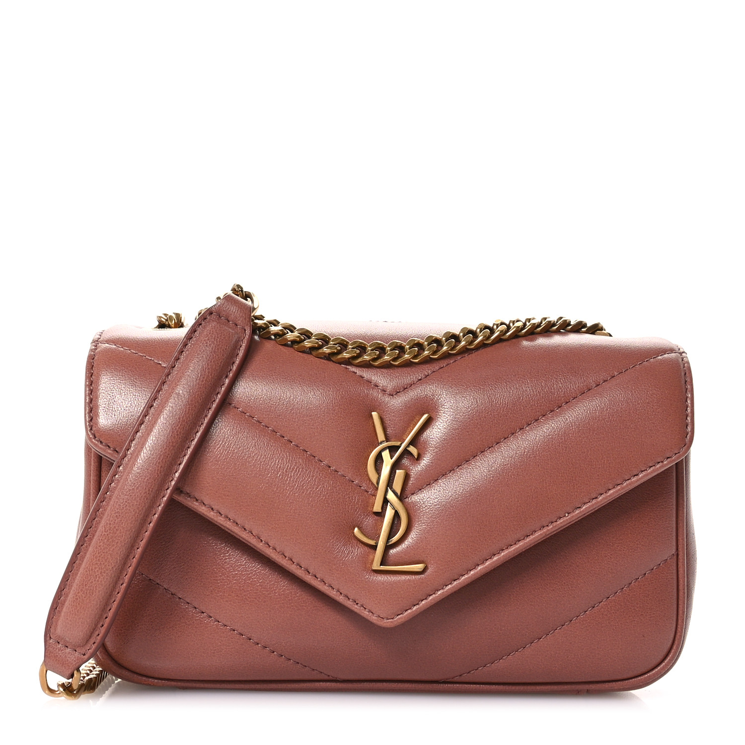 ショルダーバッグ・ポシェット SAINT LAURENT Loulou Mini leather shoulder bag with Chevron SAINT LAURENT Lambskin Chevron Quilted Mini Loulou Bag