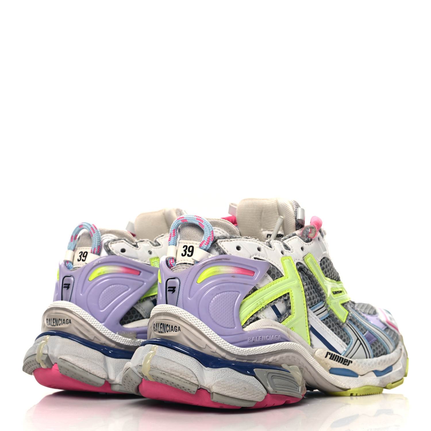 BALENCIAGA Mesh Rubber Womens Runner Sneakers 39 Multicolor