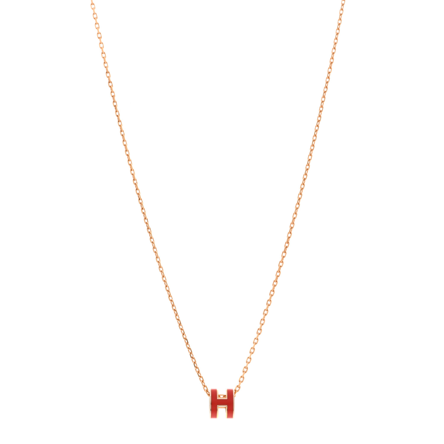 ☆入手困難☆【HERMES】mini pop H pendant ローズゴールド Hermes Rose Dragee Mini Pop H Pendant Necklace