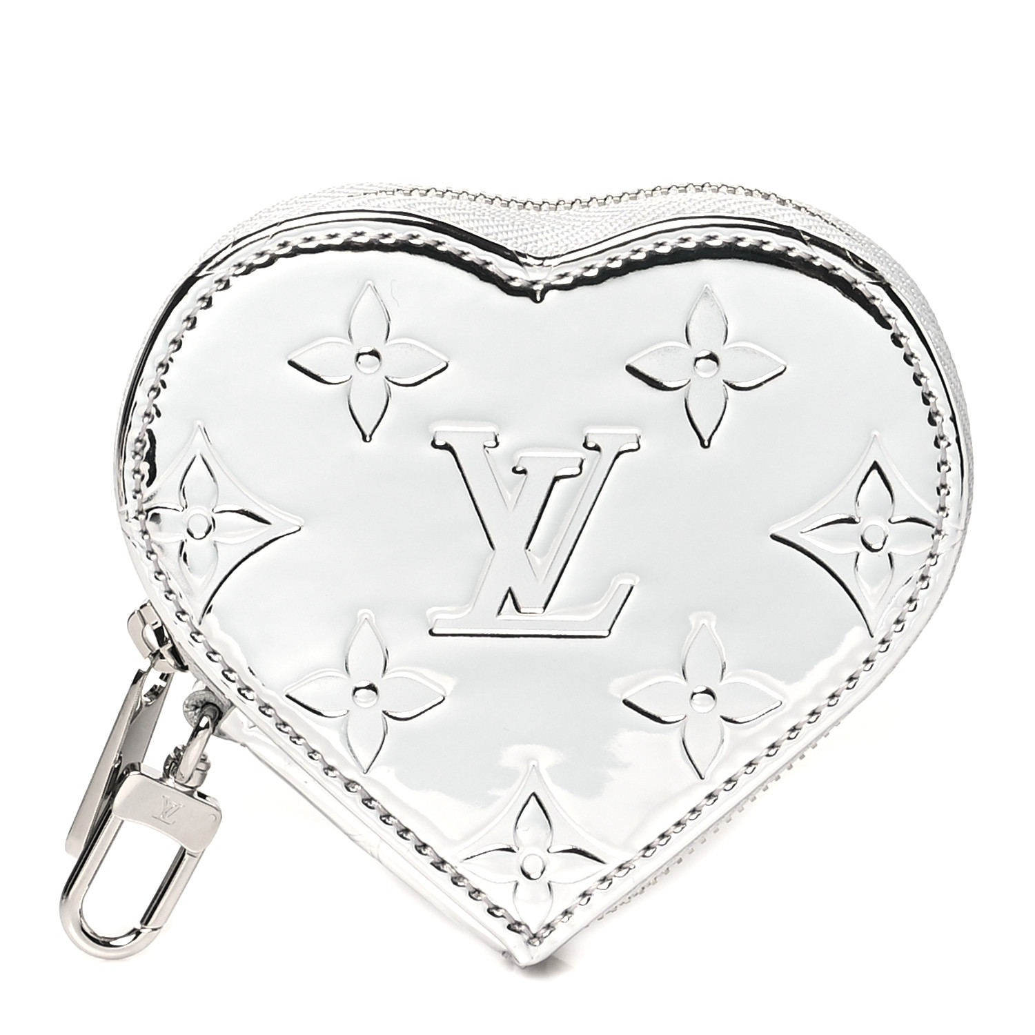 【emis】HEART COIN MIRROR PURSE LOUIS VUITTON Monogram Mirror Heart Coin Purse Silver