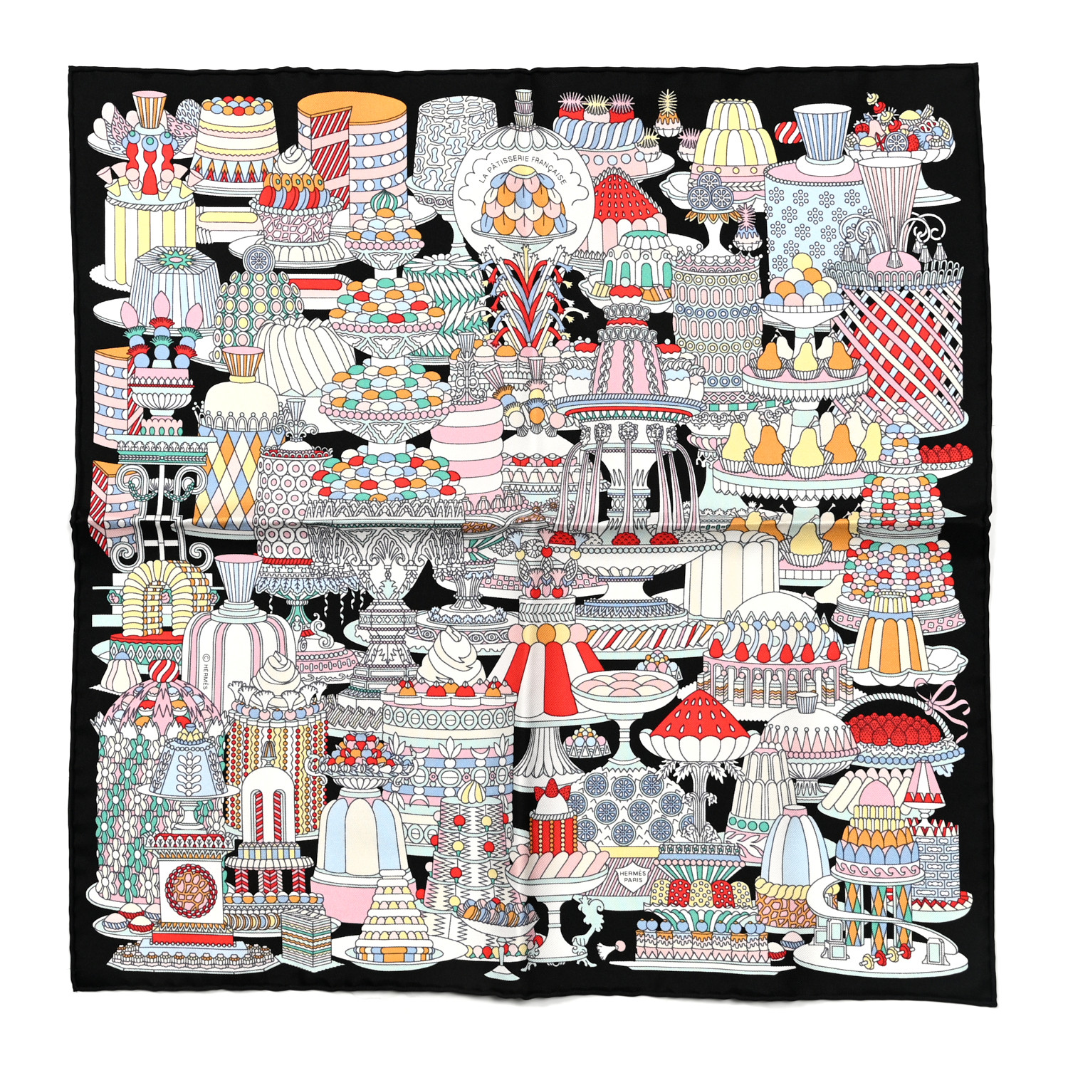 【HERMES】LA PATISSERIE FRANCAISE Hermes Scarf 