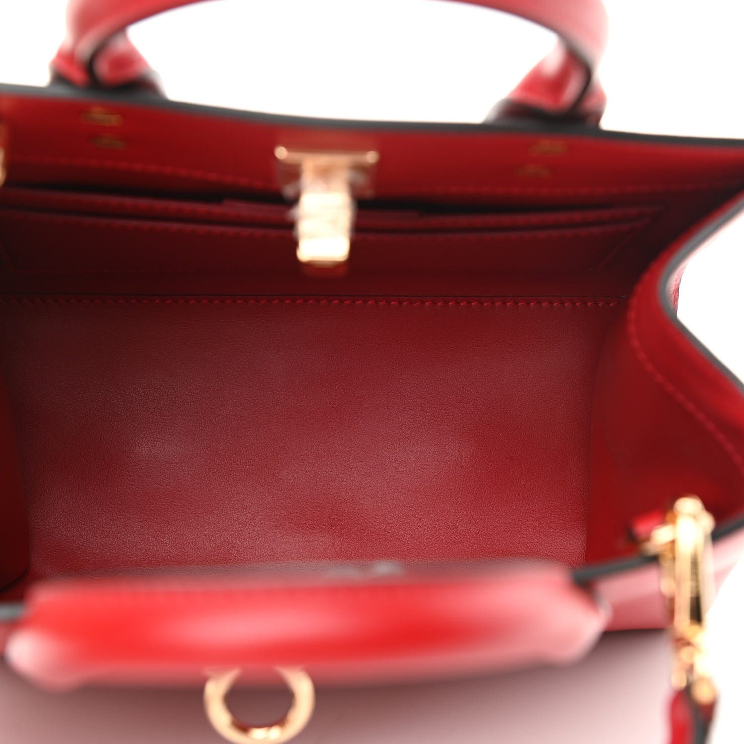 SALVATORE FERRAGAMO Calfskin Small Studio Box Bag Red