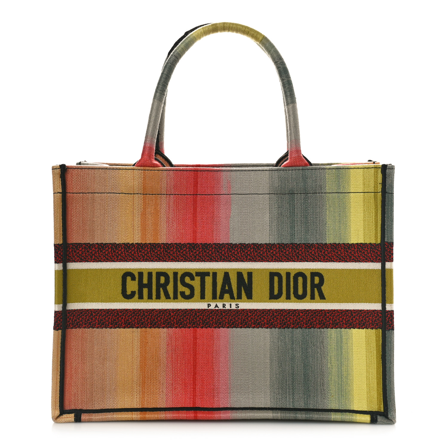 DIOR パンディオラ CHRISTIAN DIOR Canvas Embroidered Medium Dioraura Book Tote