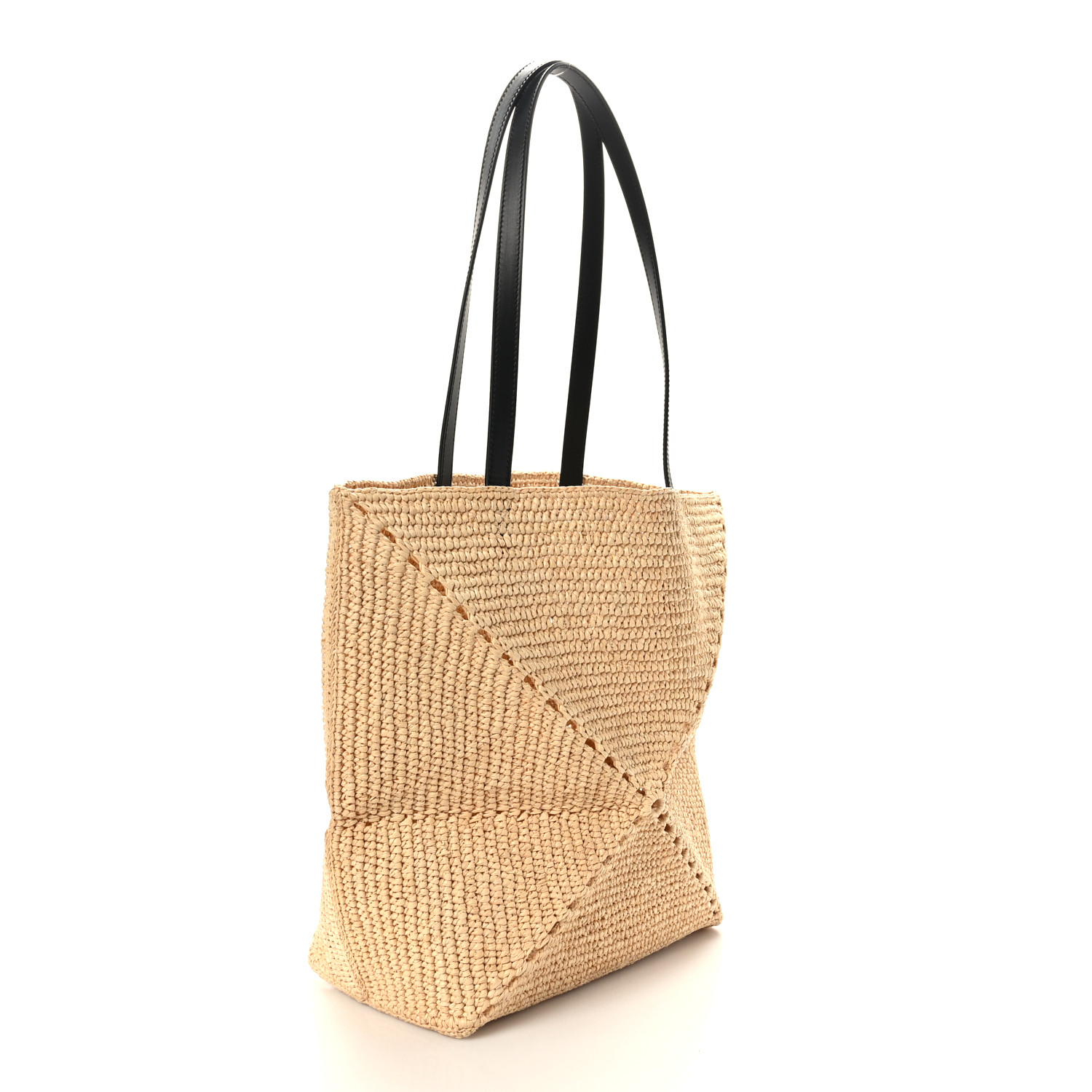 トートバッグ LOEWE A779G50X37 PUZZLE FOLD TOTE M IN RAFFIA Puzzle Fold Tote in raffia Brown - LOEWE
