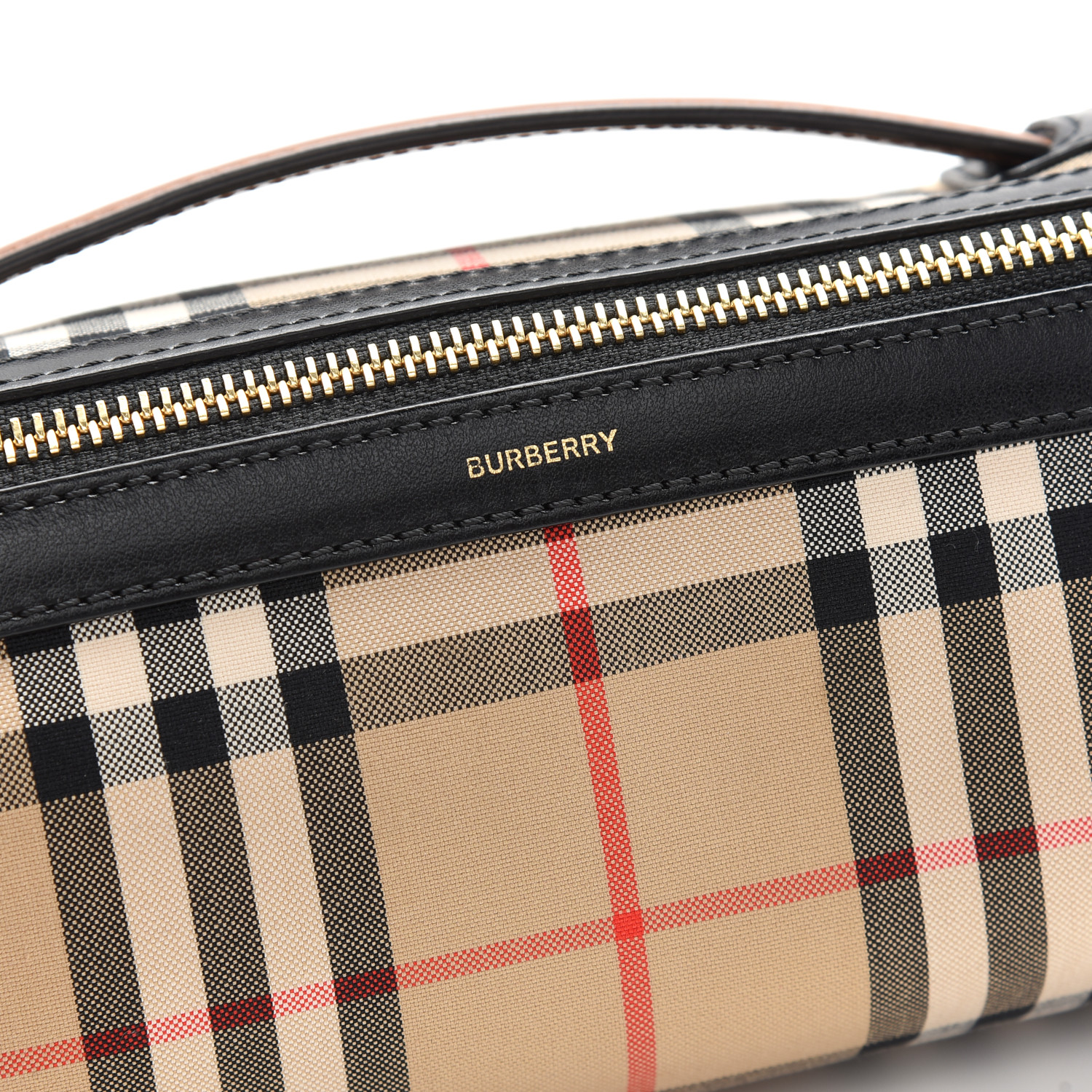 BURBERRY Vintage Check Calfskin Barrel Bag Archive Beige