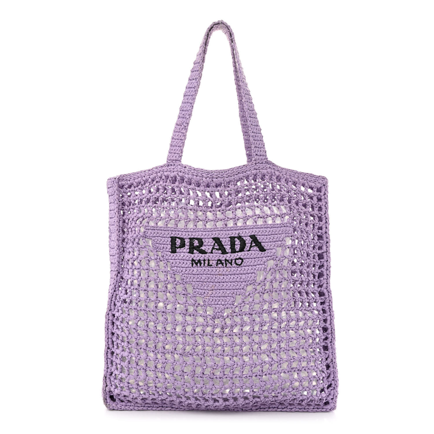 【PRADA】logo-embroidered woven raffia tote【ランク:A】 Prada triangle-logo Raffia Tote Bag | Neutrals | FARFETCH