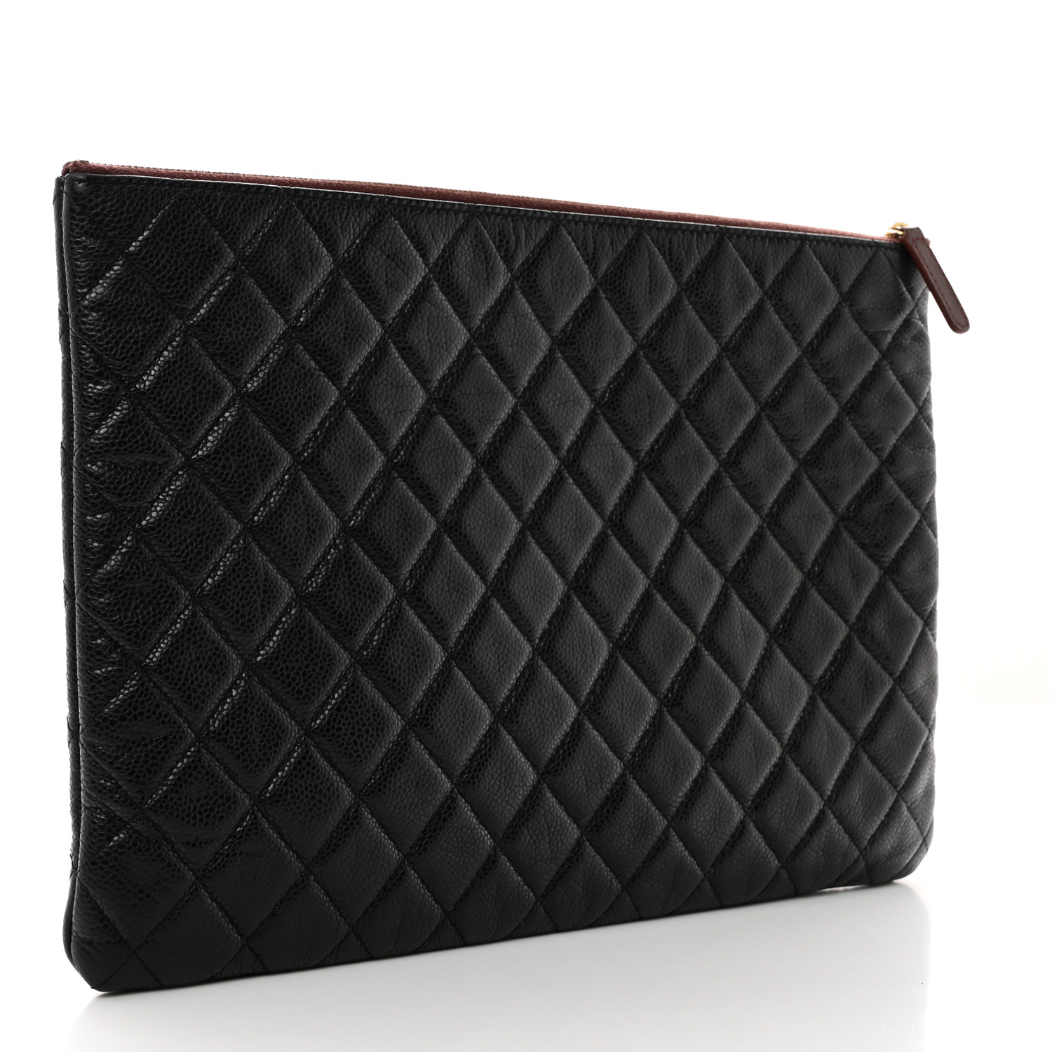 CHANEL Caviar Quilted Large Cosmetic Case Black 3