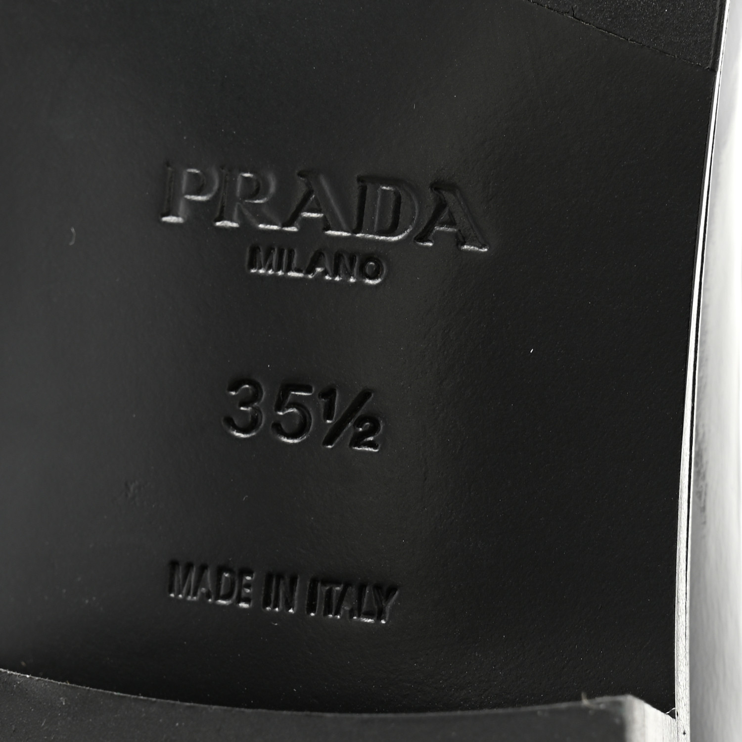 PRADA Vernice Triangle Womens Loafers 35.5 Black 1570719