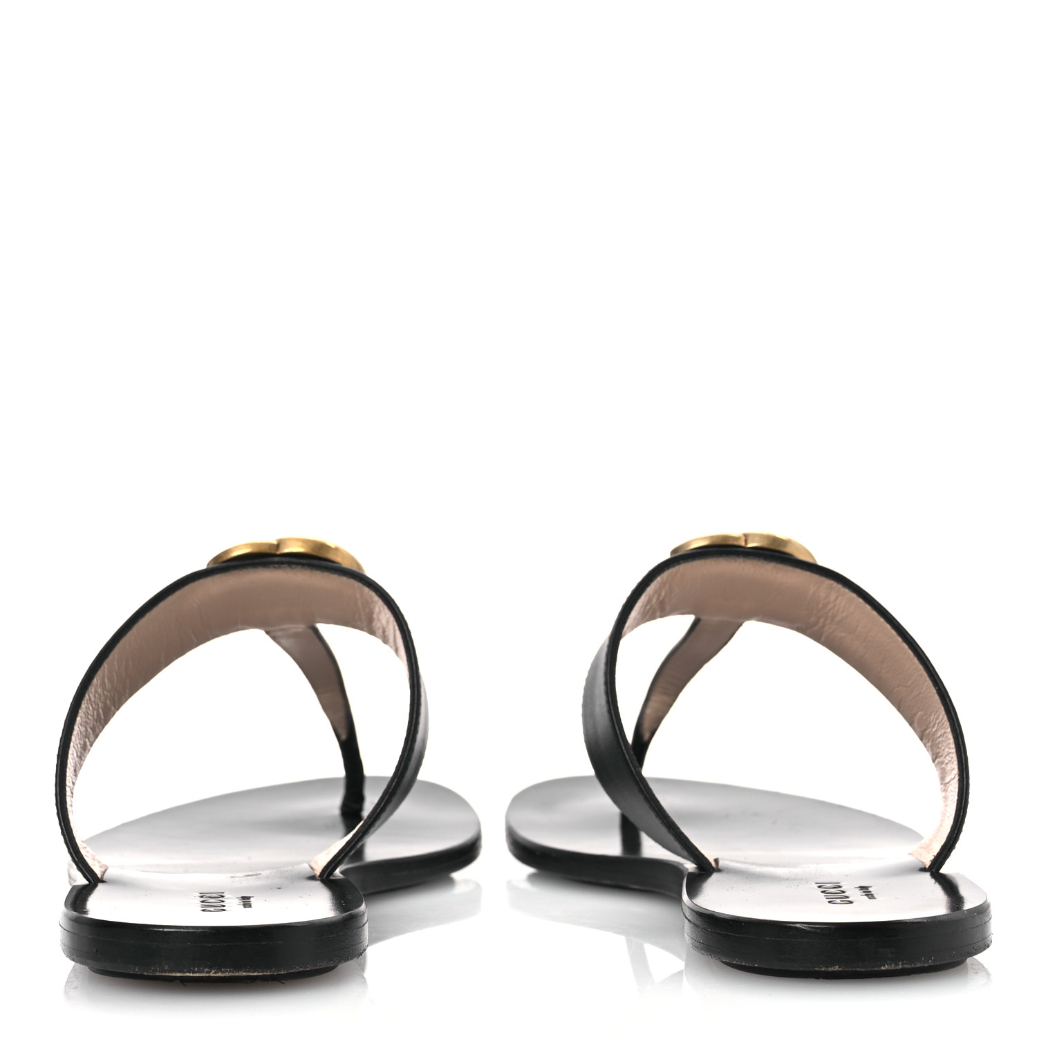 サンダル フラット GG マーモント 36サイズ GUCCI Calfskin GG Marmont Thong Sandals 36.5 Black 1684156