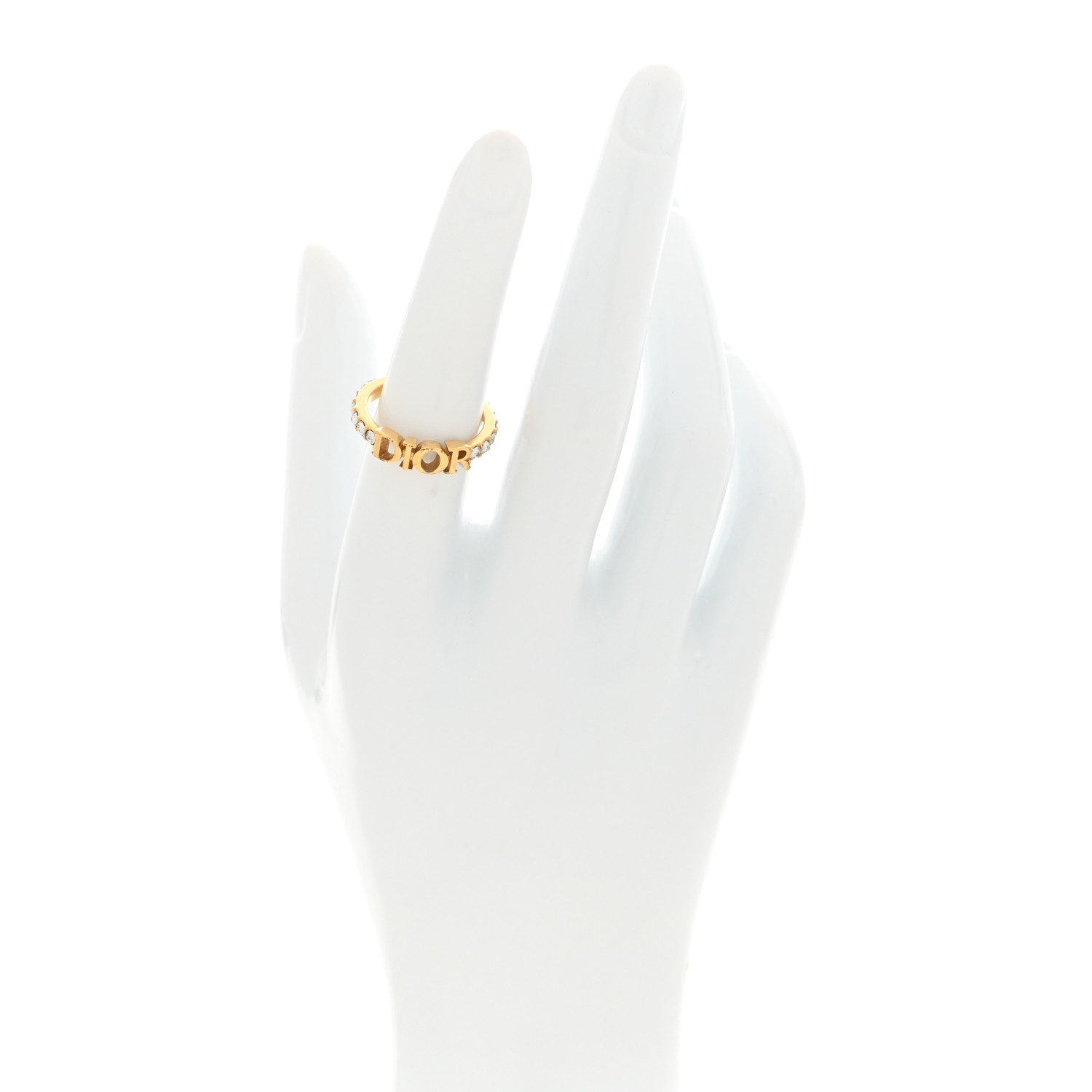 CHRISTIAN DIOR Metal Crystal DIO(R)EVOLUTION Ring M Gold