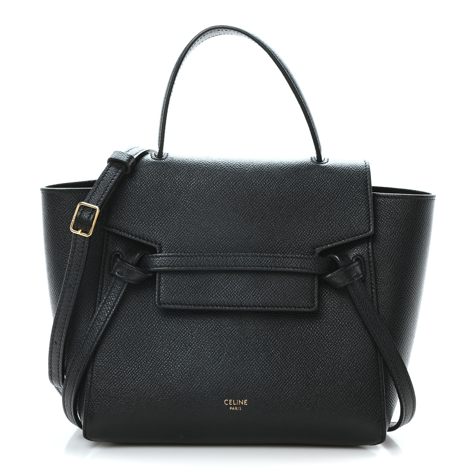 CELINE Grained Calfskin Nano Belt Bag Black 1686943