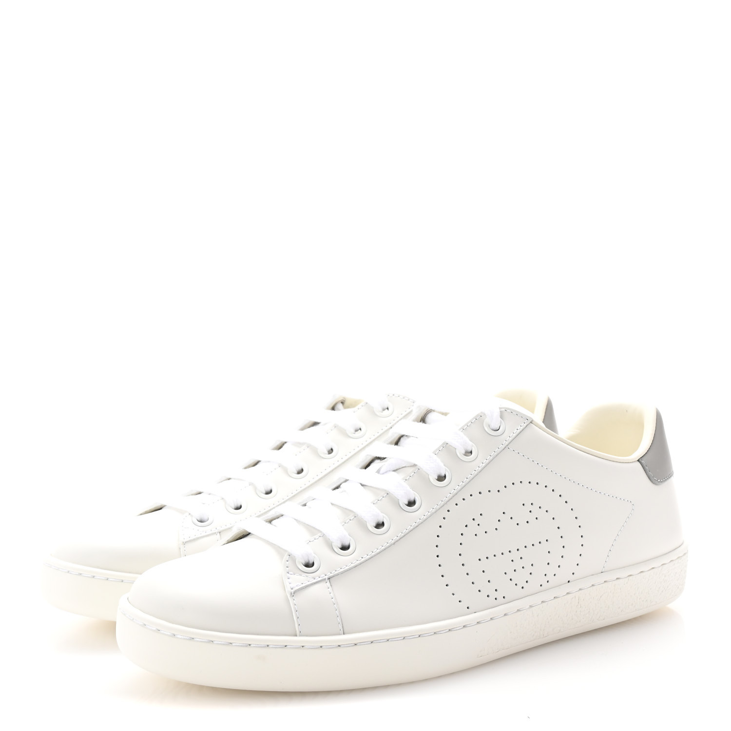 【チッチ777】 GUCCI Calfskin Interlocking G Perforated Womens Ace Sneakers