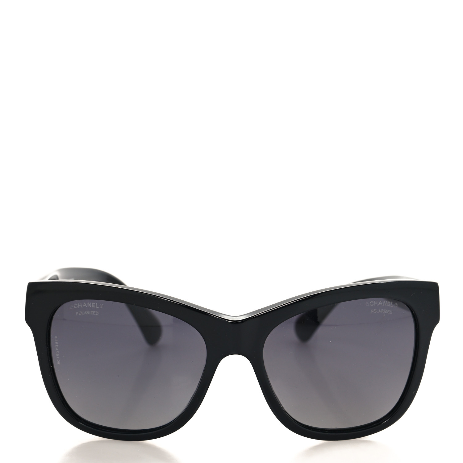 CHANEL Acetate Polarized Square CC Sunglasses 5380 Black
