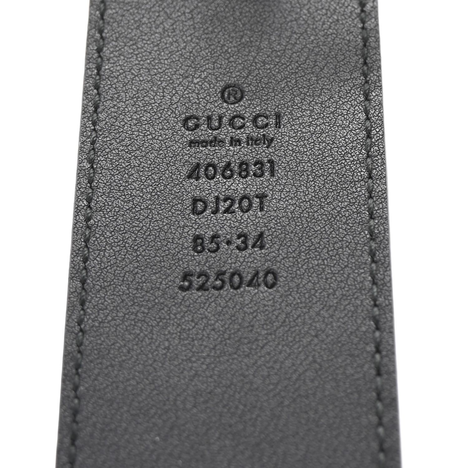 やす EU42/27cm GUCCI Textured Calfskin Double G 40mm Belt 85 34 Black