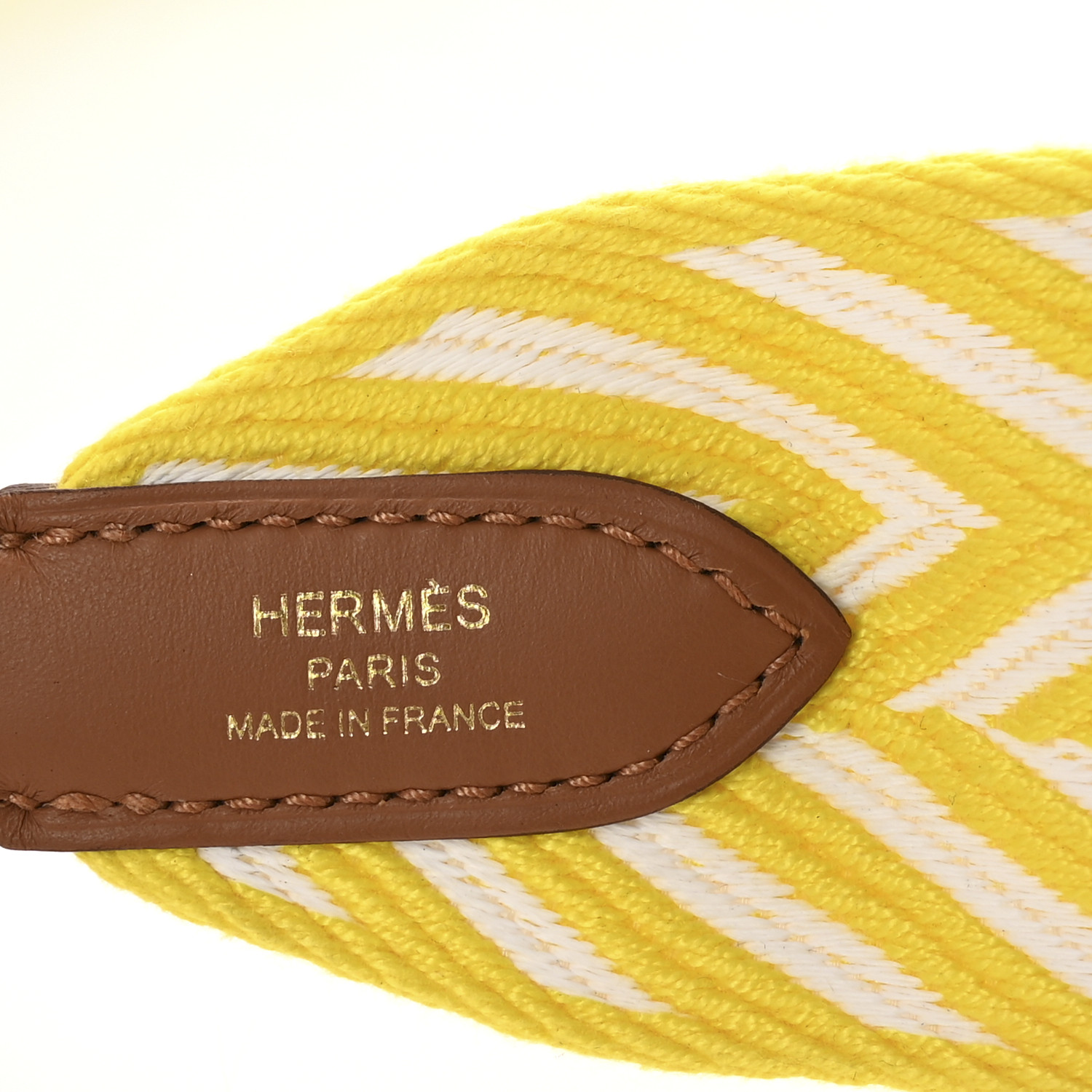 HERMES Toile Swift 50mm Sangle ZigZag Shoulder Strap Jaune