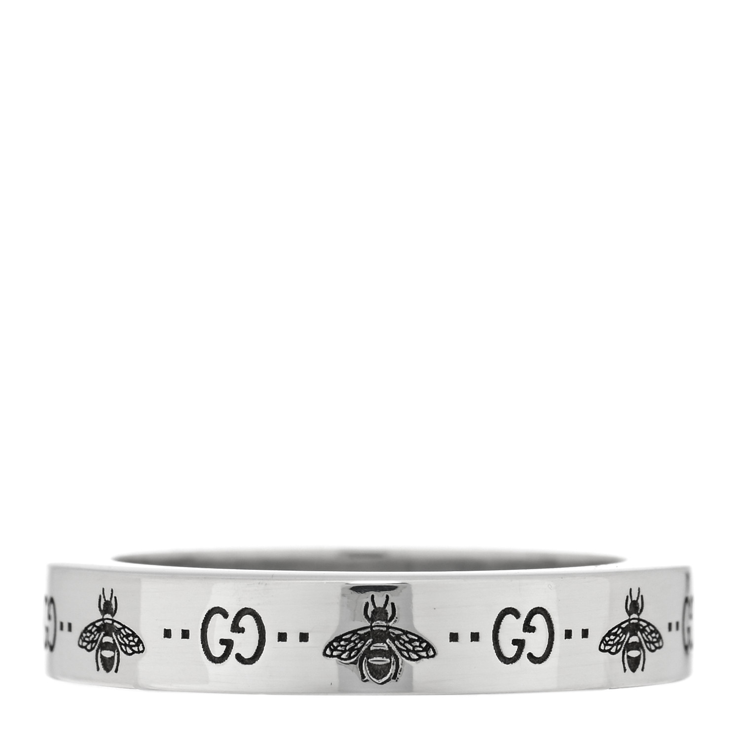 GUCCI Sterling Silver Narrow Bee Ring 54 6.75 1681594
