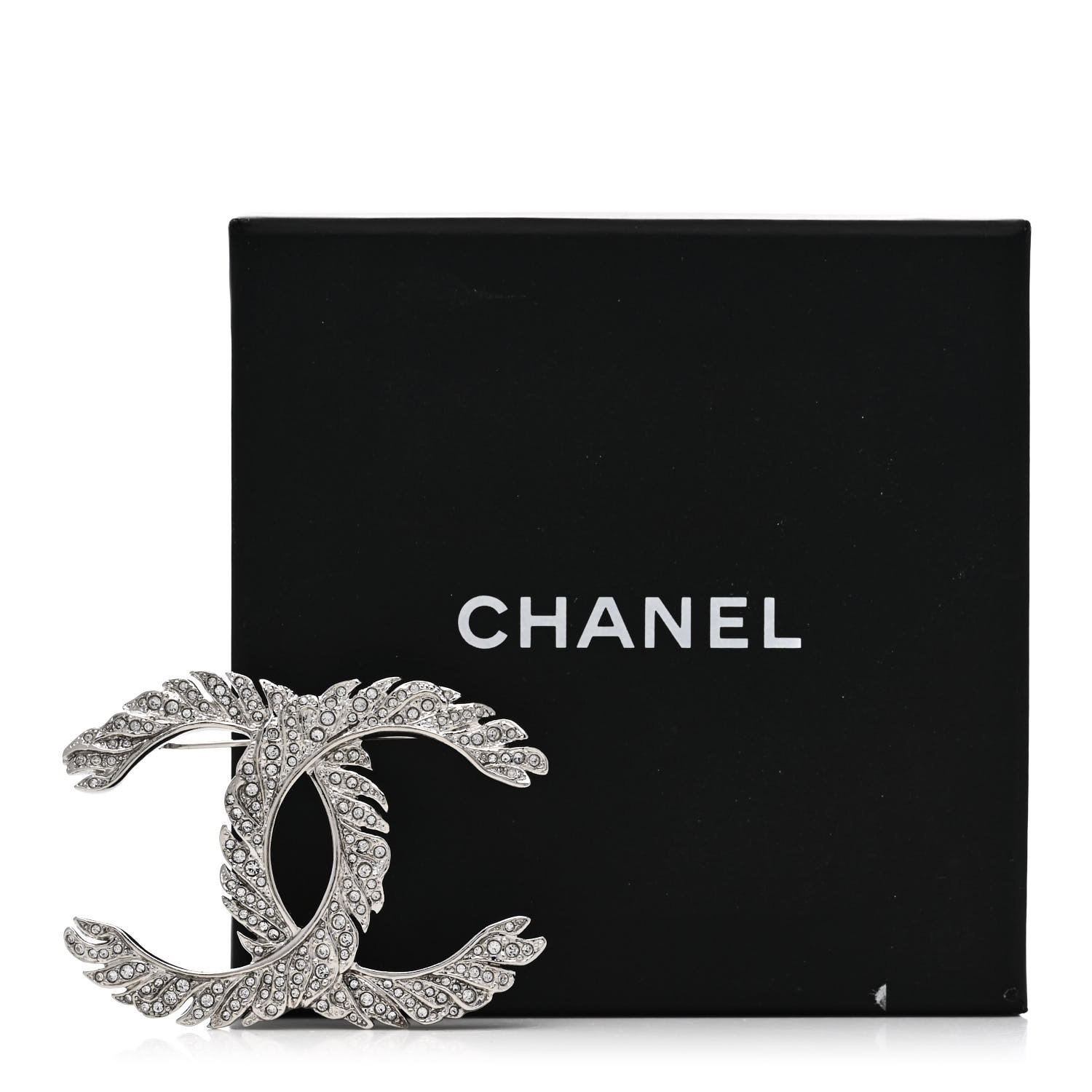 [CHANEL]★Classic bag brooch★ブローチ CHANEL Crystal Large CC Brooch Silver 1684982 | FASHIONPHILE