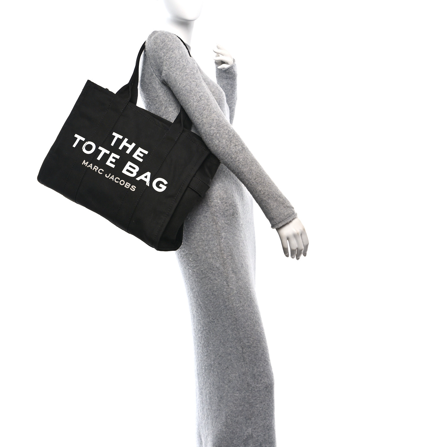 【関税込み】The Large Tote Bag - Marc Jacobs - Black - Cott MARC JACOBS Cotton Canvas Large The Tote Bag Black 1683836