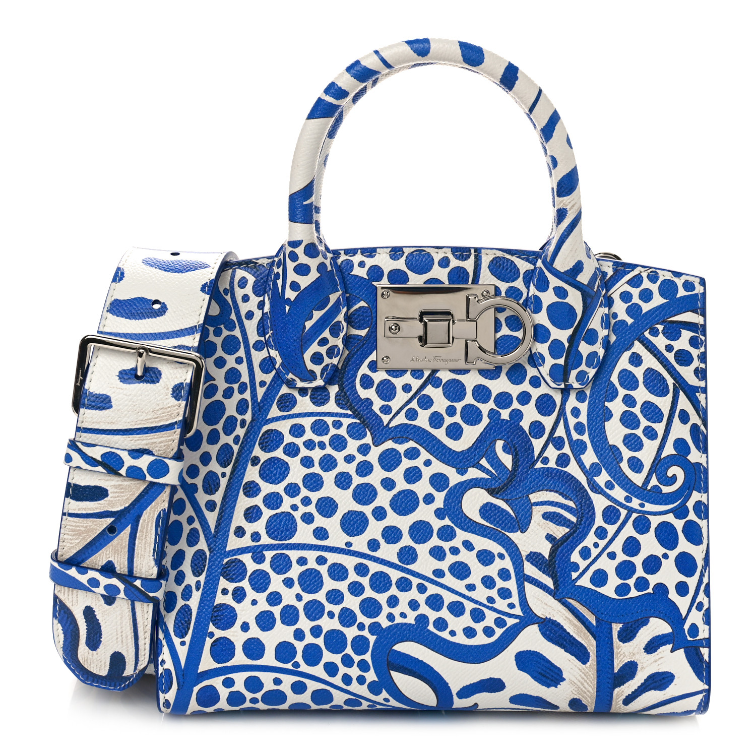 SALVATORE FERRAGAMO Calfskin Foliage Print Mini The Studio