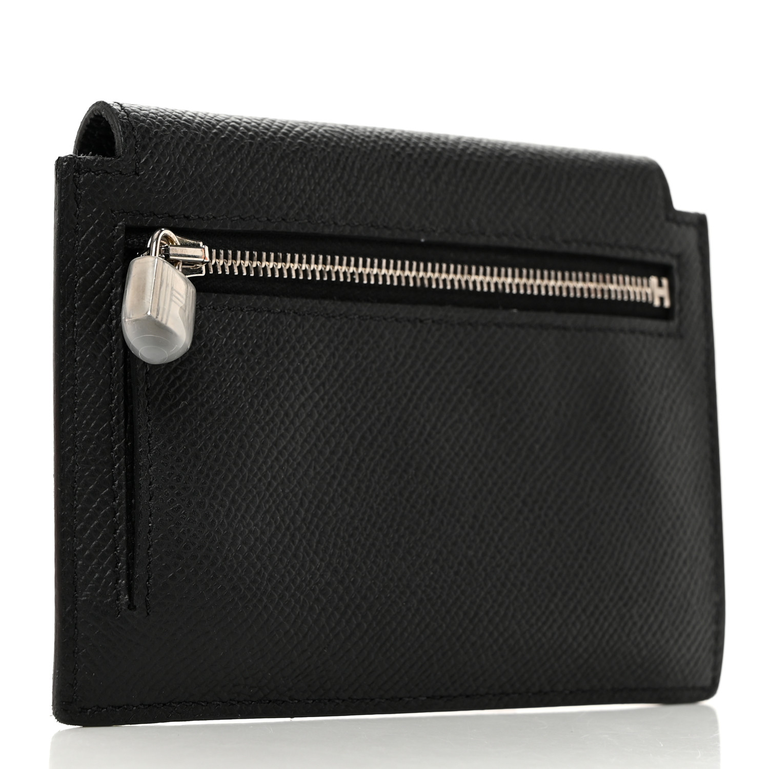 HERMES Epsom Kelly Pocket Compact Wallet Black 1454851
