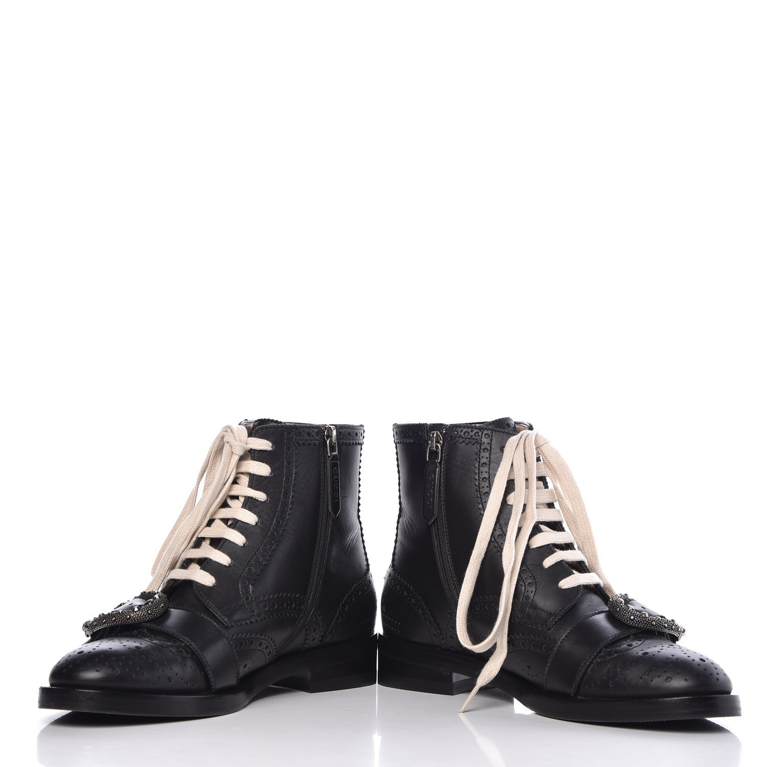 GUCCI Calfskin Womens Queercore Brogue Wingtip Boots 38